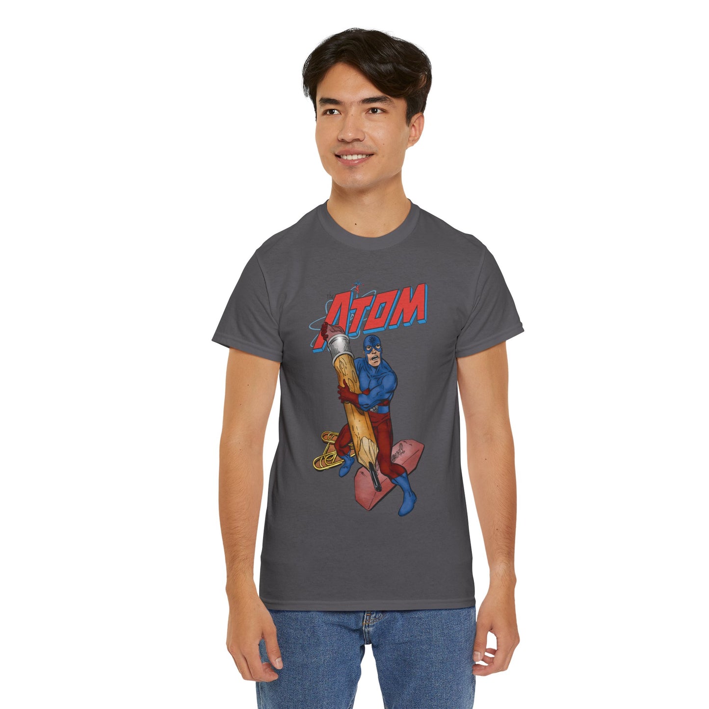 Atom T-Shirt - John Byrne Art - Ray Palmer, Justice League Member - Professor at Ivy University - DC Comics