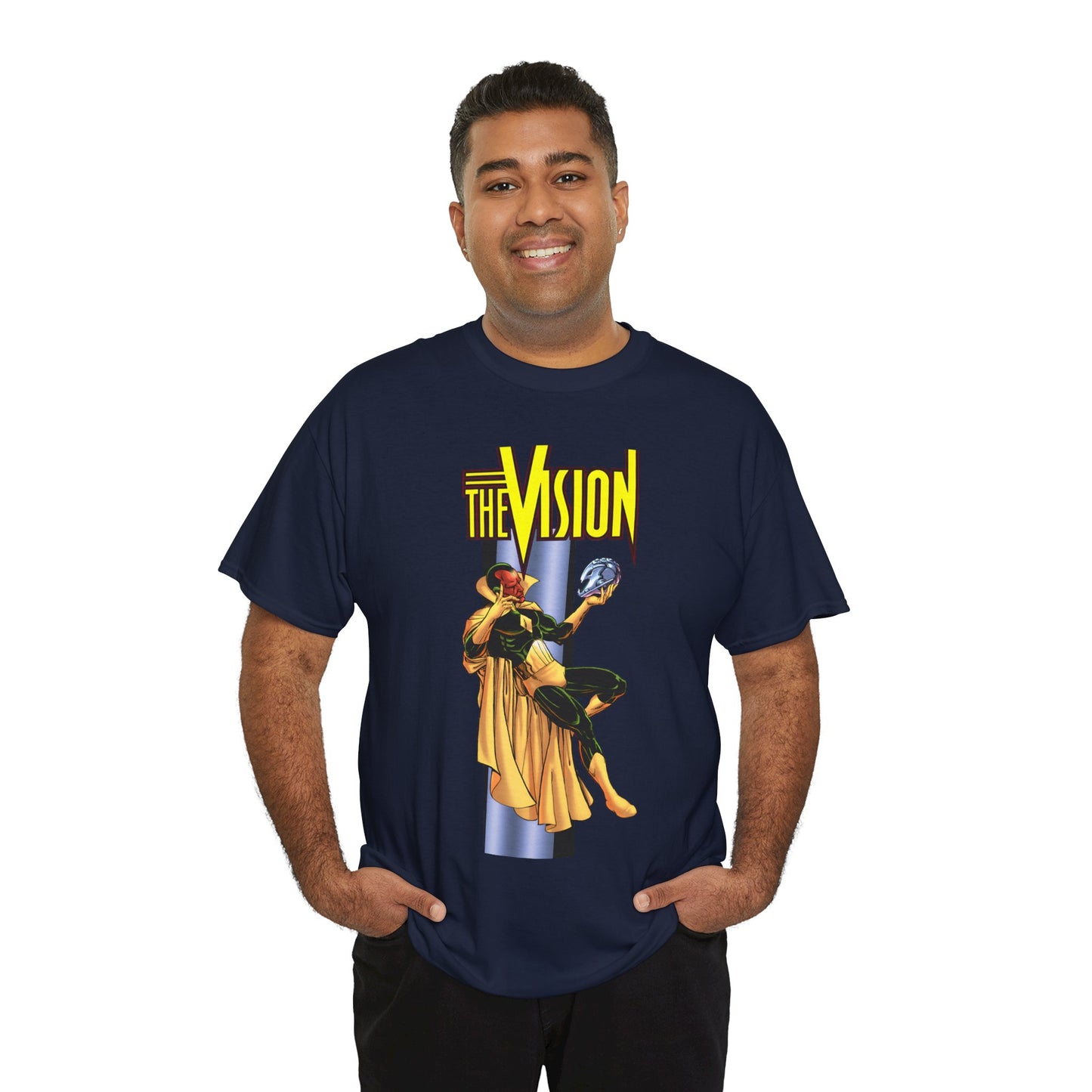 Vision T-Shirt - George Perez Art - Built by Ultron - Avengers Member - Marvel Comics