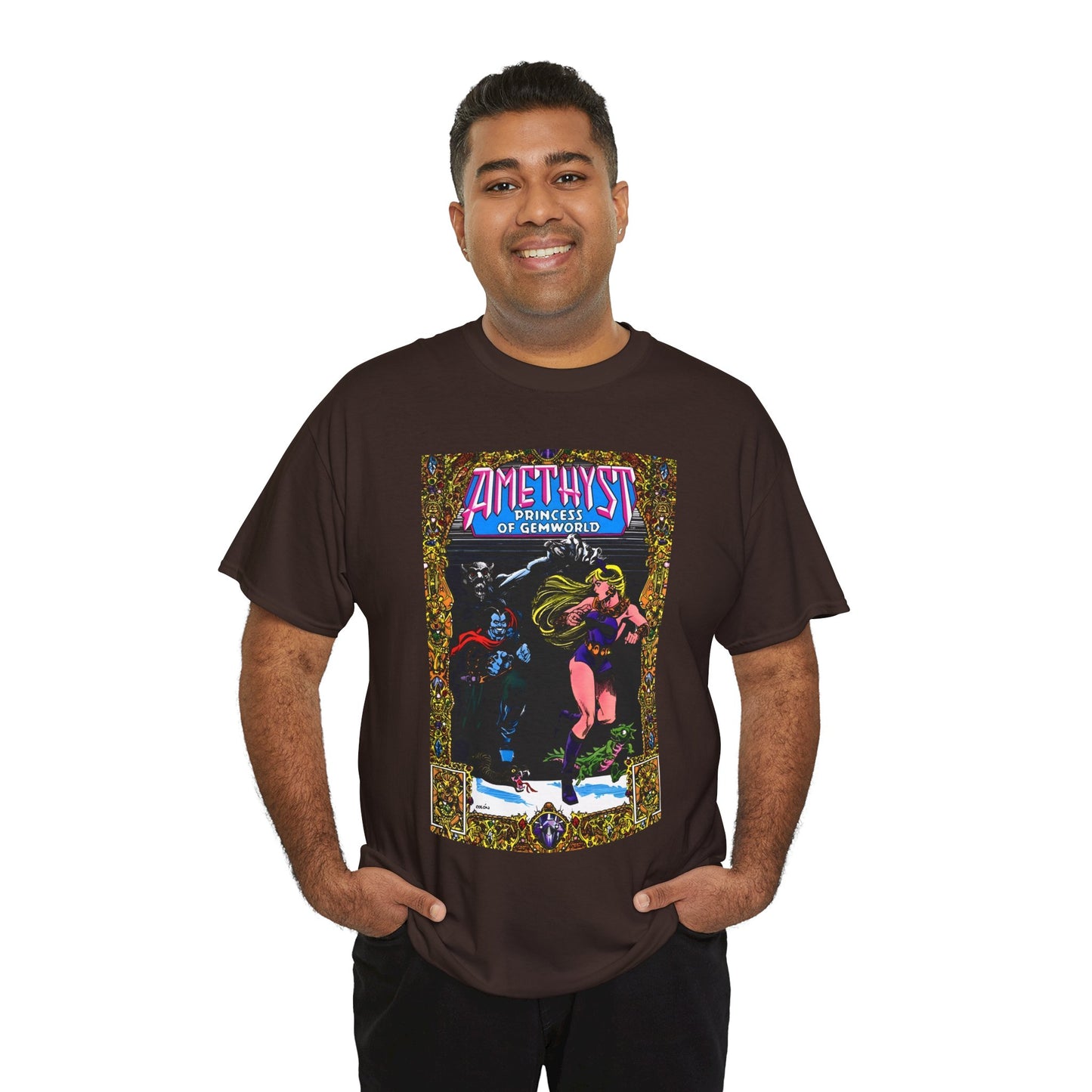 Amethyst Princess of Gemworld T-Shirt - Ernie Colon Art - Bejeweled Cover - Dark Opal - DC Comics