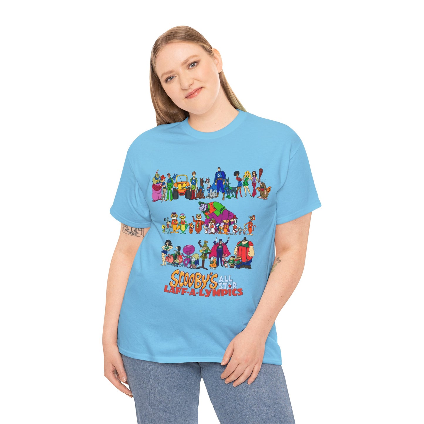 Scooby's All-Star Laff-A-Lympics T-Shirt - Hanna-Barbera Cartoon - Speed Buggy, Yogi Bear, Grape Ape, Scooby Dum, Shaggy, Wally Gator