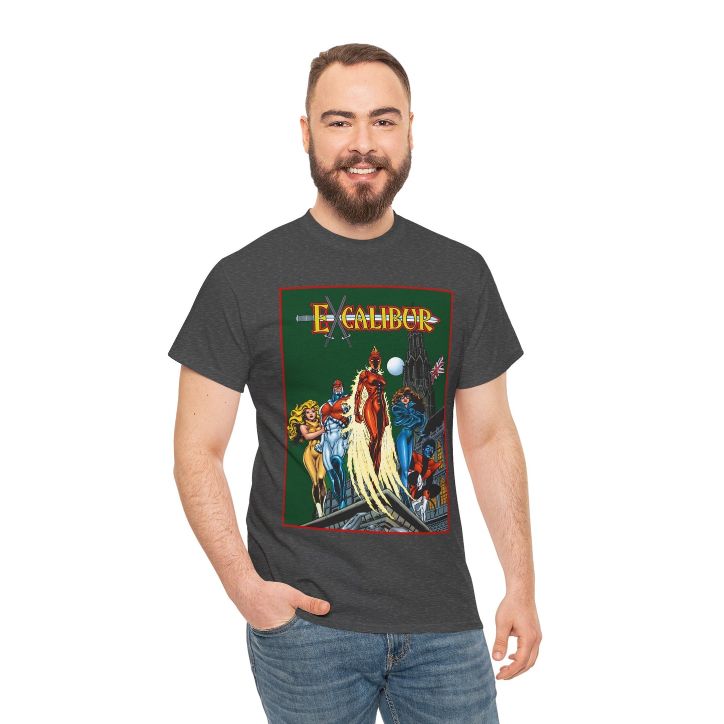 Excalibur T-Shirt - Amazing Alan Davis Art - Nightcrawler, Shadowcat, Captain Britain, Rachel Summers - Marvel Comics - X-Men Spin-Off - Mutants in the UK