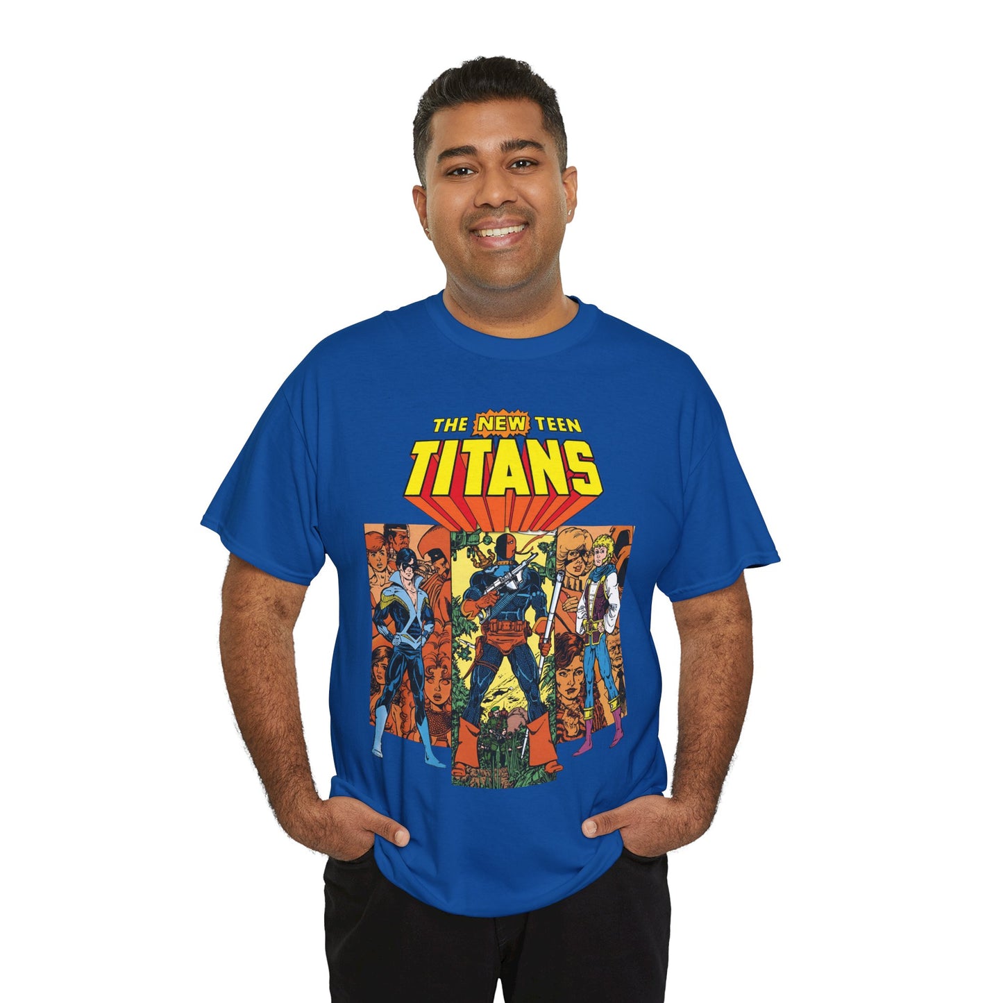 New Teen Titans T-Shirt - George Perez Art - Judas Contract - Nightwing, Jericho, Deathstroke, Changeling. Starfire - DC Comics