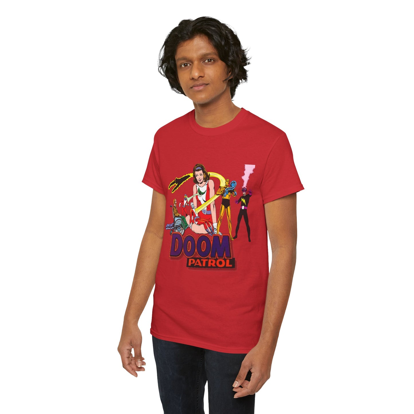 Doom Patrol T-Shirt - John Byrne Art - DC Comics Who's Who Art - Beast Boy, Robotman, Mento, Elasti-Girl, Negative Man, The Chief