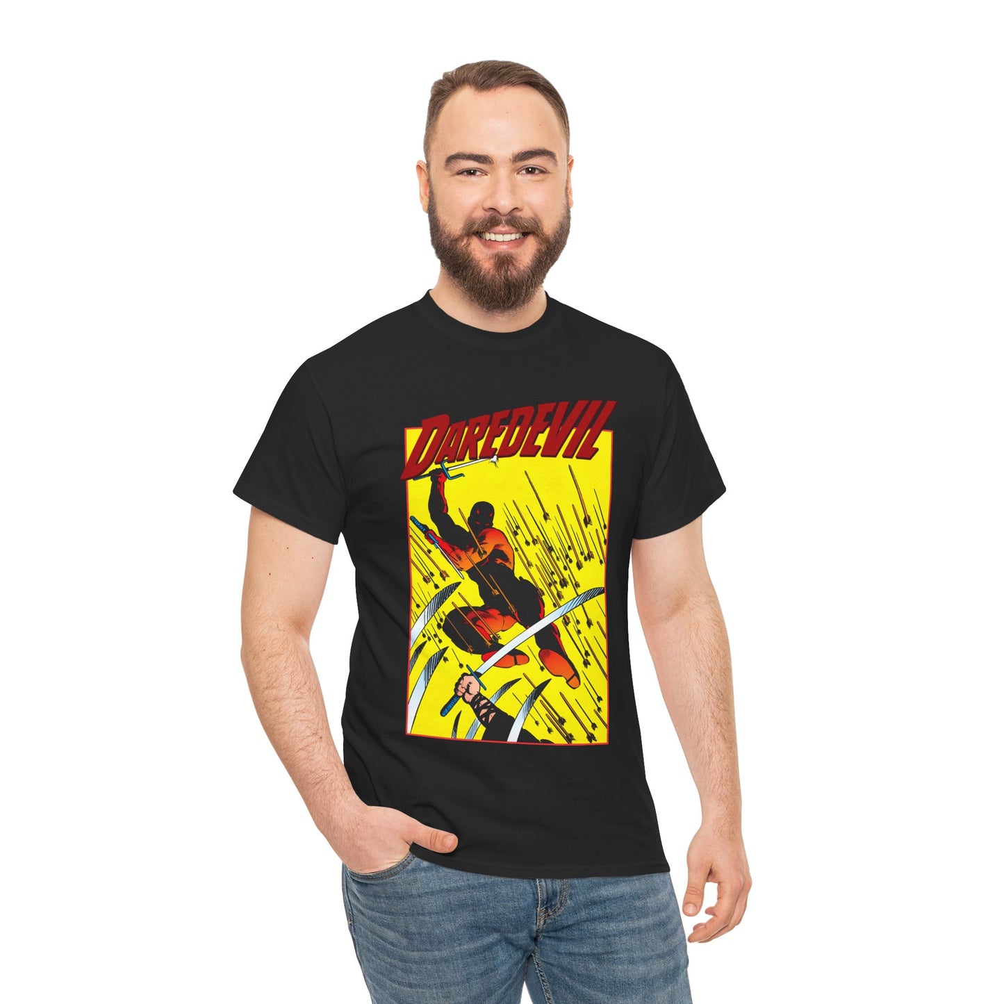 Daredevil T-Shirt - Frank Miller Art - Matt Murdock - Ninja Arrow Attack - 1980s Classic Story - Marvel Comics