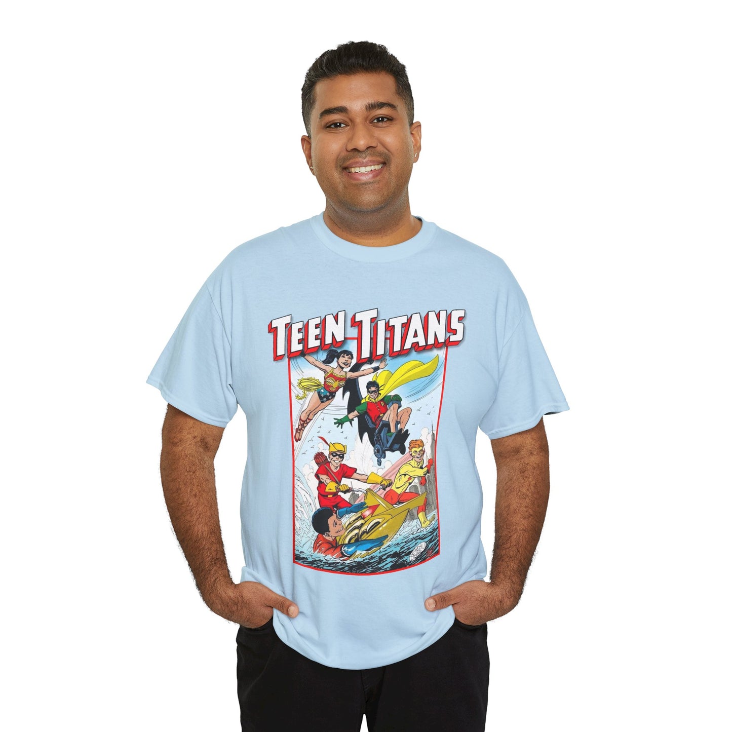 Teen Titans T-Shirt - John Byrne Art - Robin, Wonder Girl, Kid Flash, Speedy, Aqualad - DC Comics