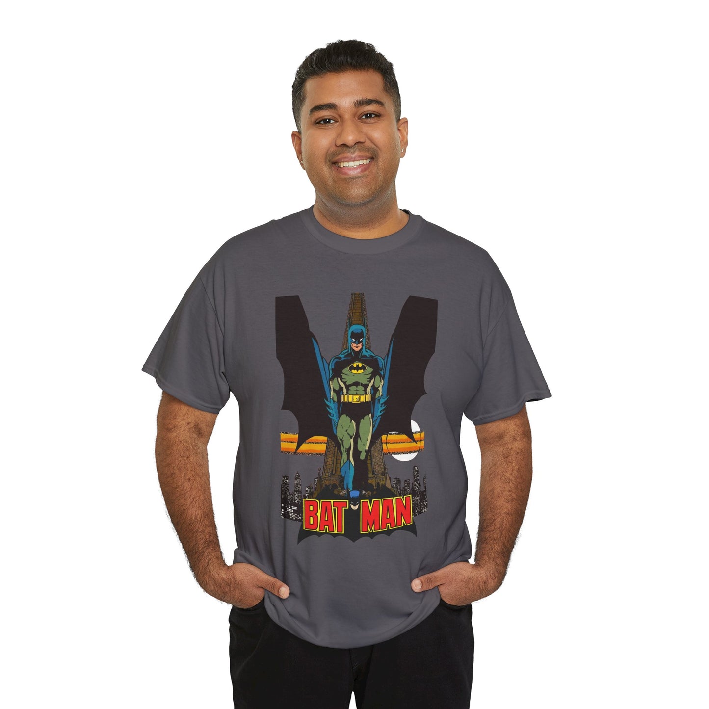 Batman T-Shirt - George Perez Art - JLA 80s Postcard Set - DC Comics - Gotham City - Justice League of America Member