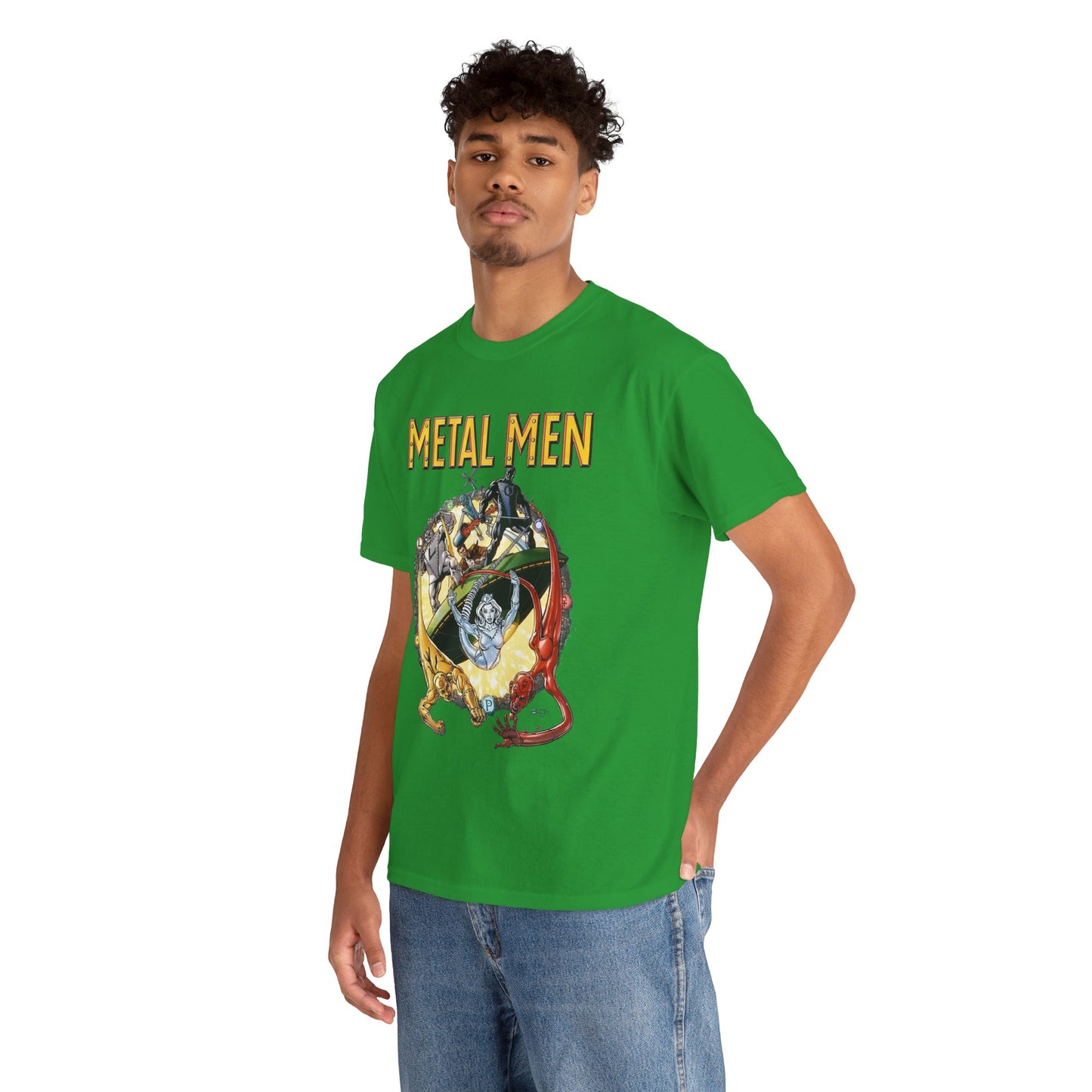 Metal Men T-Shirt - George Perez Art - DC Comics - Classic Silver Age Team - Mercury, Iron, Tin, Gold