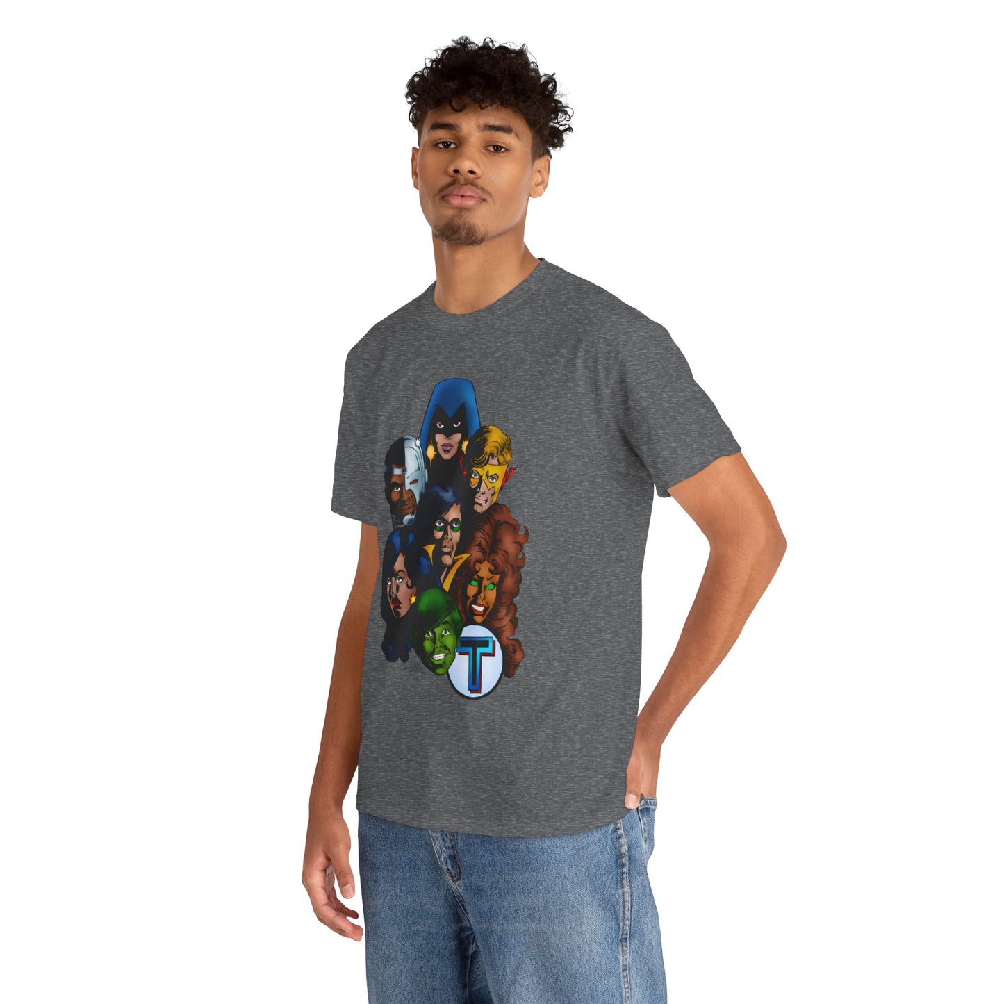 New Teen Titans T-Shirt - George Perez Art - Robin, Wonder Girl, Cyborg, Raven, Starfire, Kid Flash - DC Comics
