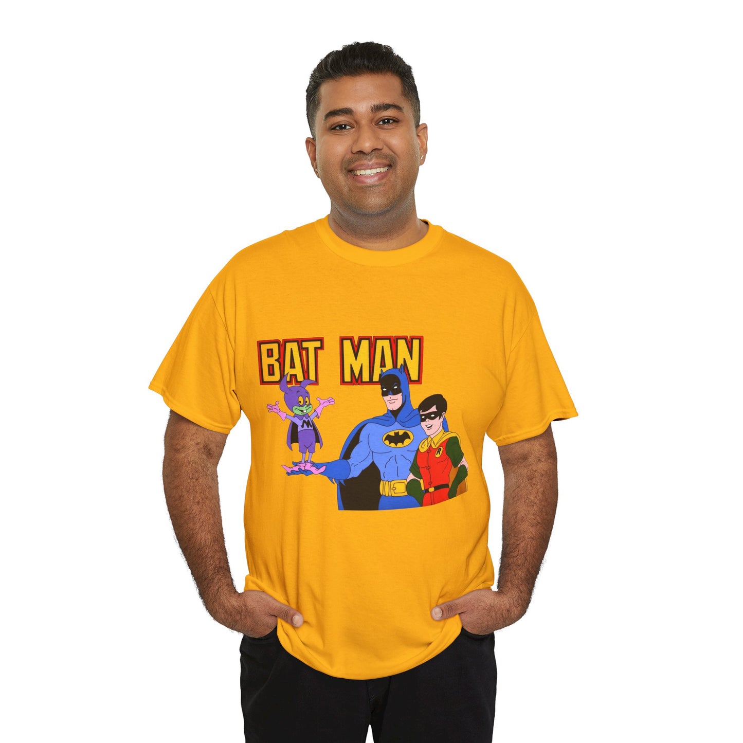 Batman, Robin & Bat-Mite T-Shirt - The New Adventures of Batman - 1970s Filmation DC Cartoon Series - Animated Dark Knight Detective
