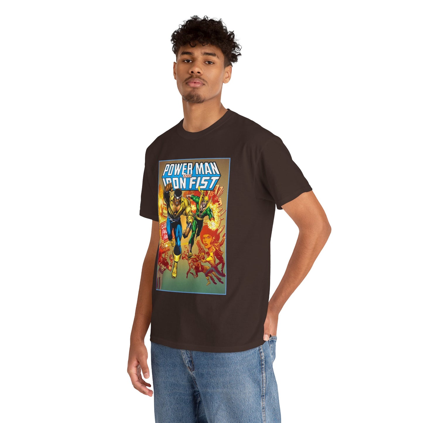 Power Man & Iron Fist T-Shirt - Luke Cage & Danny Rand - Popular Marvel Comics 1970s Series - Heroes for Hire - Great Retro Art