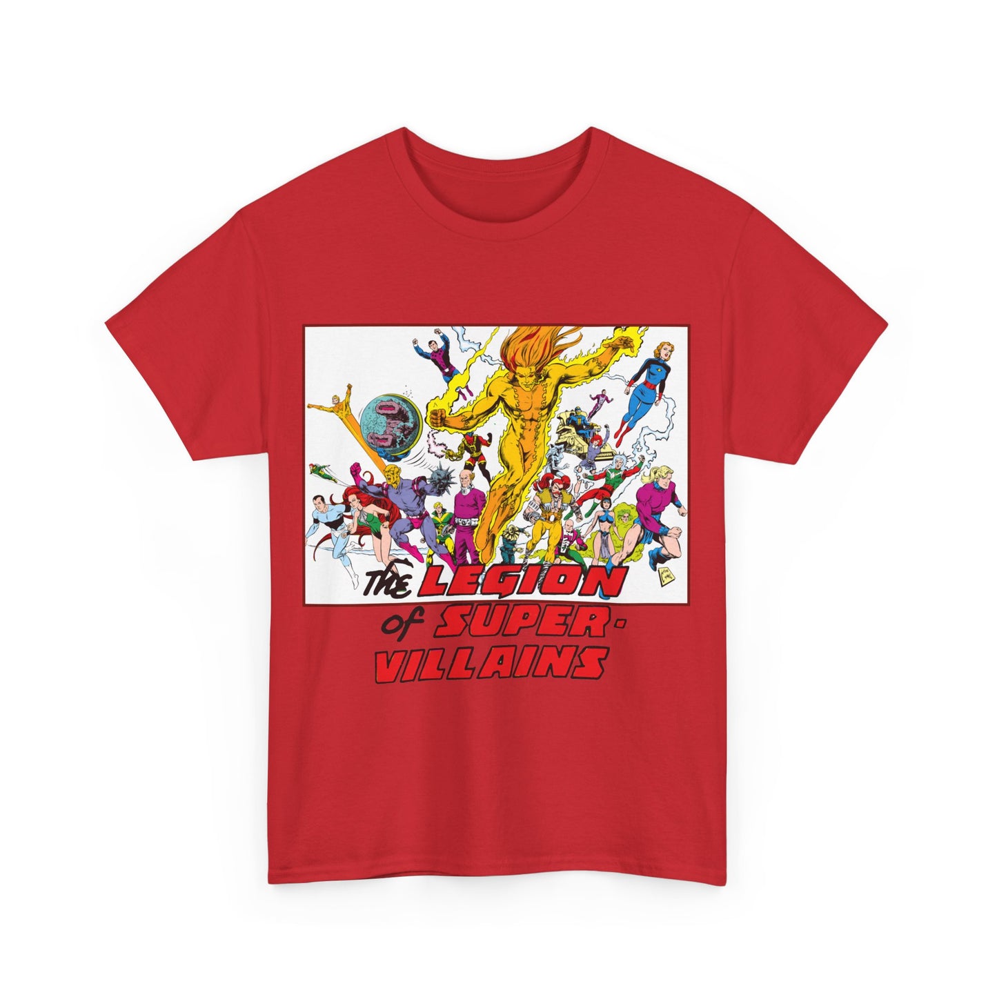 Legion of Super-Villains T-Shirt - Steve Lightle Art - LOSH, Legion of Super-Heroes Foes - Saturn Queen, Tyr, Lightning Lord, Spider Girl, Cosmic King, Nemesis Kid - DC Comics