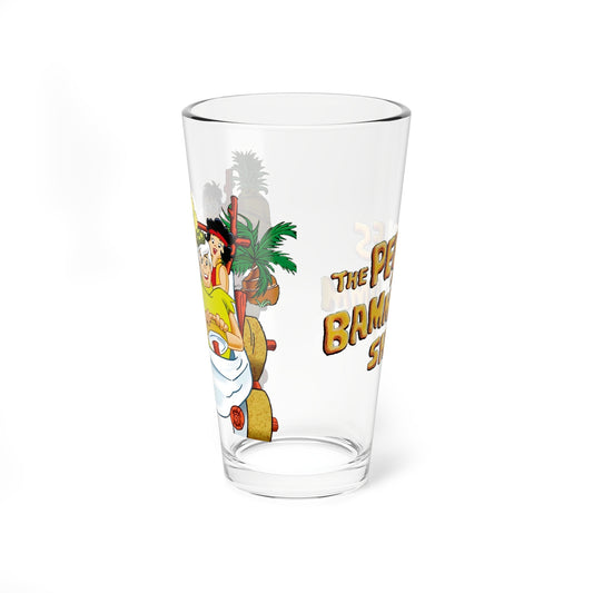 Pebbles & Bamm-Bamm Pint Glass, 16oz - Hanna-Barbera 1970s Saturday Morning Cartoon - Bedrock Teenagers - The Flintstones & The Rubbles