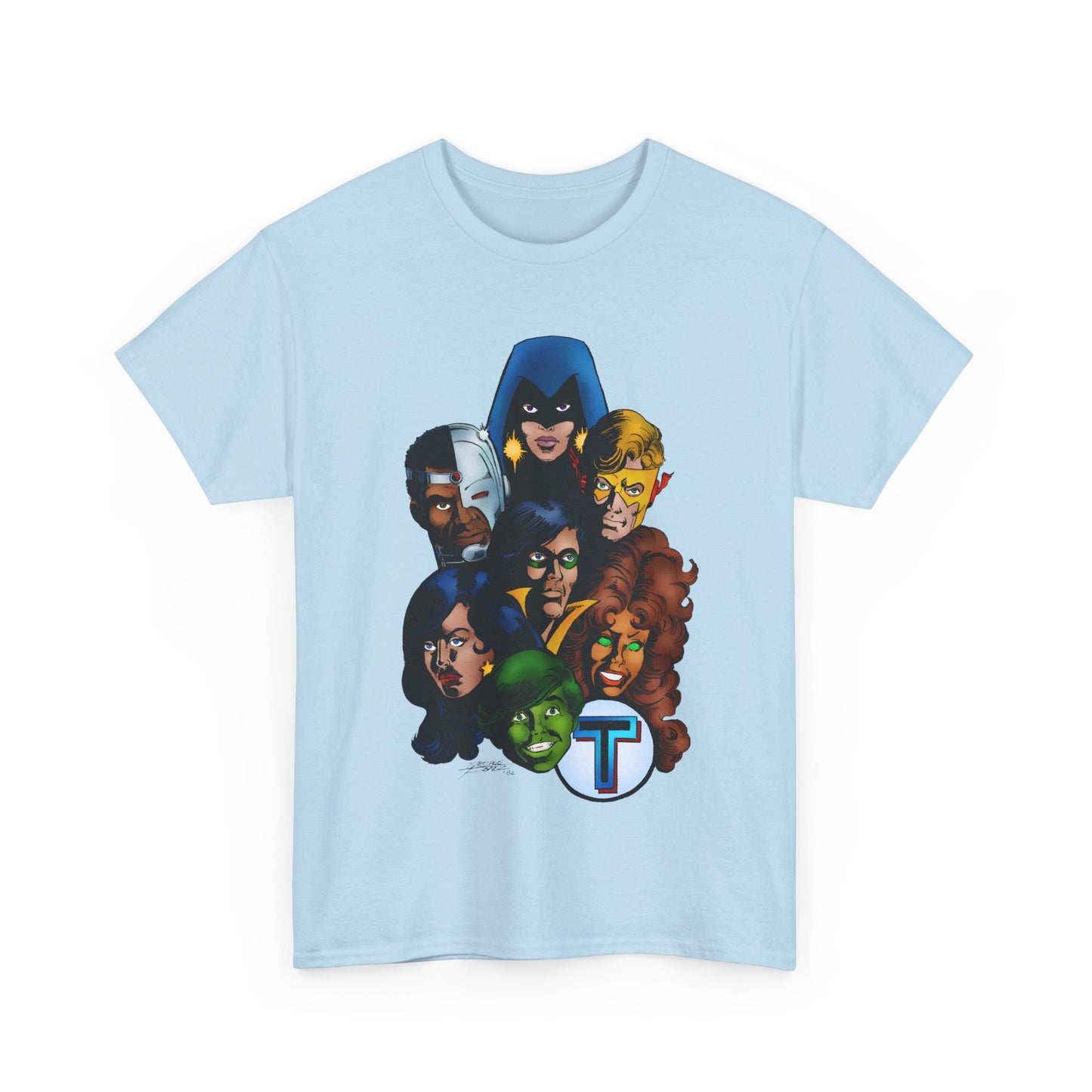 New Teen Titans T-Shirt - George Perez Art - Robin, Wonder Girl, Cyborg, Raven, Starfire, Kid Flash - DC Comics