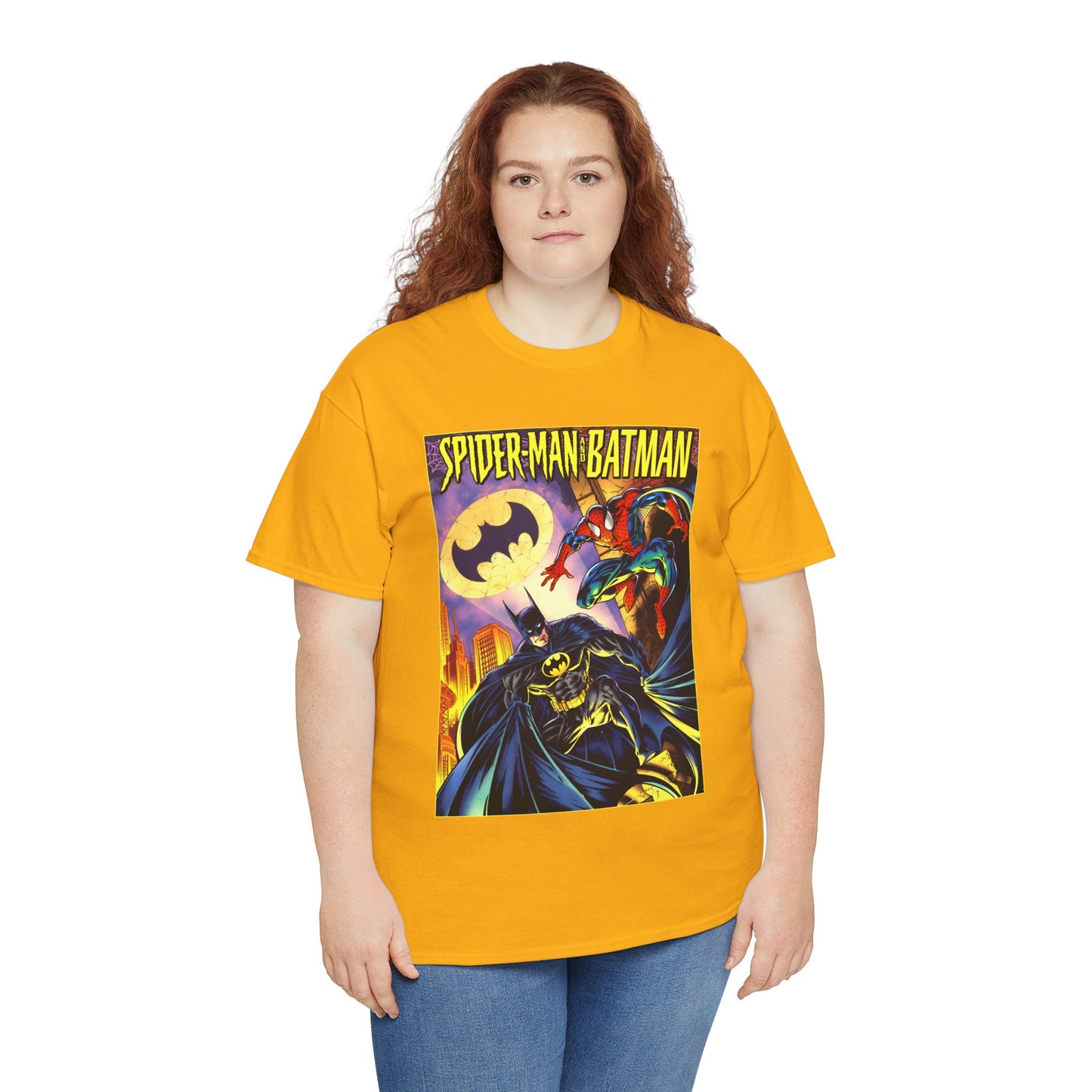 Batman/Spider-Man Shirt - Mark Bagley Art - DC Comics/Marvel Comics Cross-Over From the 1990s