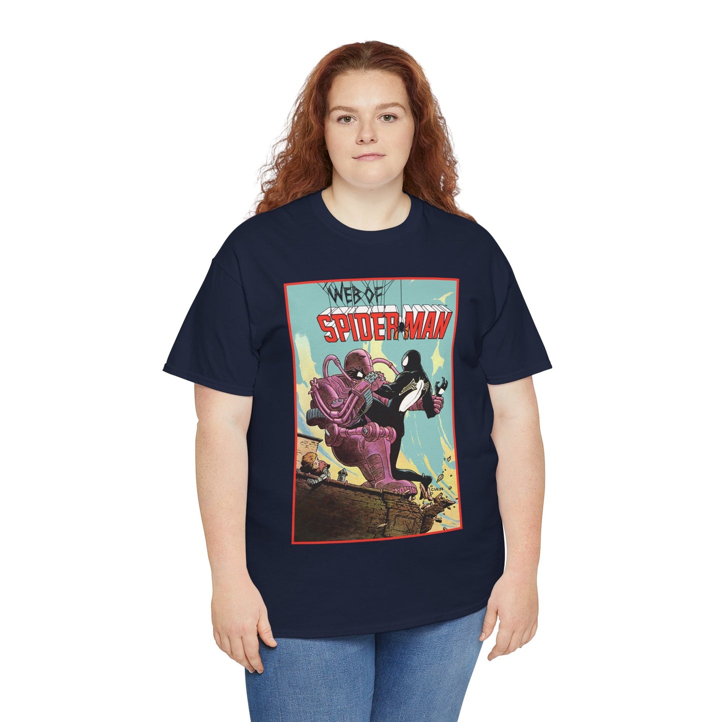 Web of Spider-Man T-Shirt - Charles Vess Art - Peter Parker, Black Symbiote Suit - Webslinger