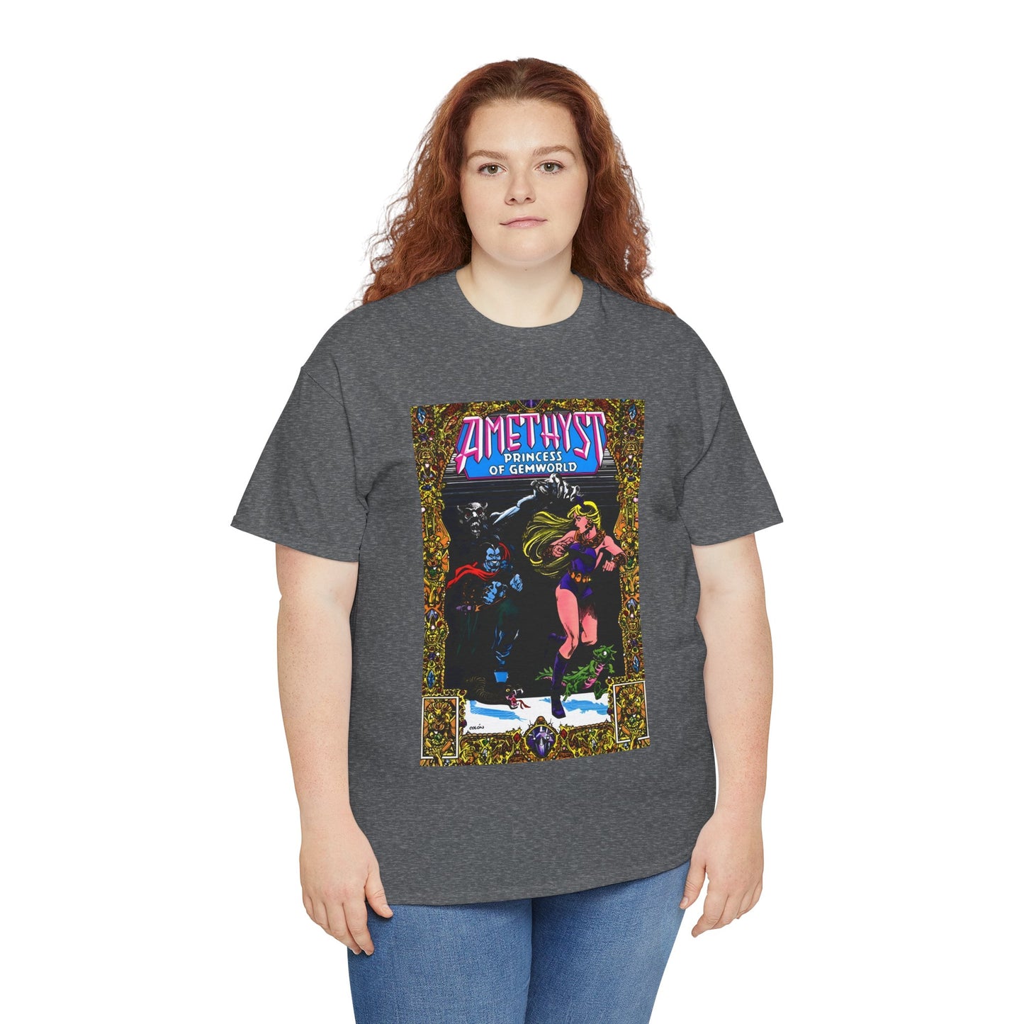 Amethyst Princess of Gemworld T-Shirt - Ernie Colon Art - Bejeweled Cover - Dark Opal - DC Comics