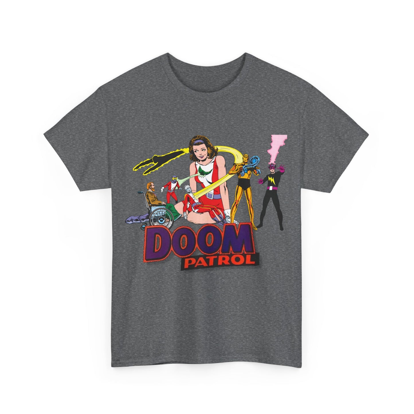 Doom Patrol T-Shirt - John Byrne Art - DC Comics Who's Who Art - Beast Boy, Robotman, Mento, Elasti-Girl, Negative Man, The Chief