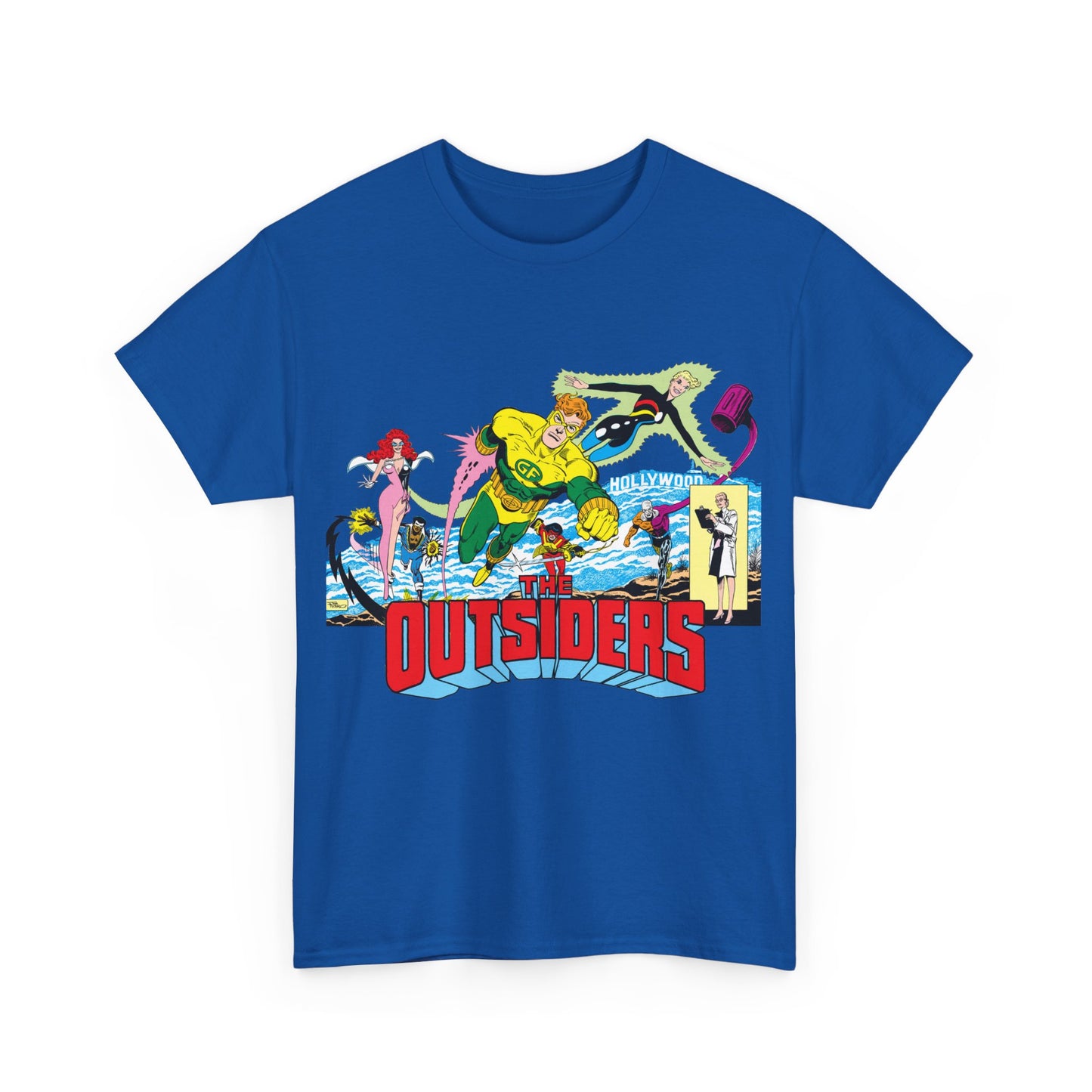 Outsiders T-Shirt - Amazing Jim Aparo Art - Black Lightning, Geo-Force, Katana, Metamorpho, Looker, Halo - DC Comics