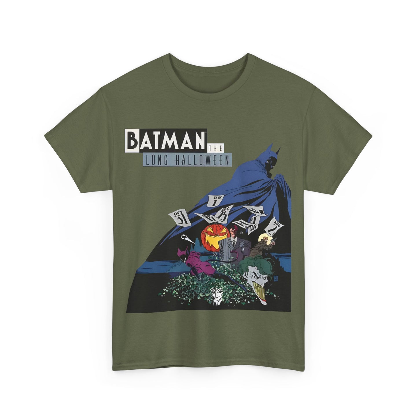 Batman The Long Halloween T-Shirt - Stunning Tim Sale Art - Joker, Catwoman, Two-Face, Poison Ivy, Commissioner Gordon - DC Comics - Classic Story