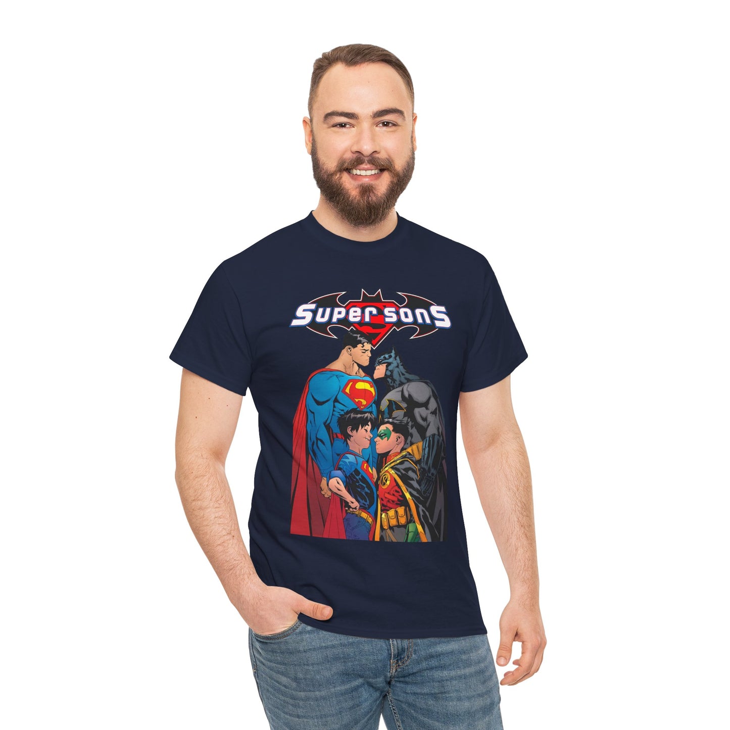 Super Sons T-Shirt - Jorge Jimenez Art - Superman, Batman, Jon Kent, Damian Wayne - DC Comics - Sons of Superman & Batman