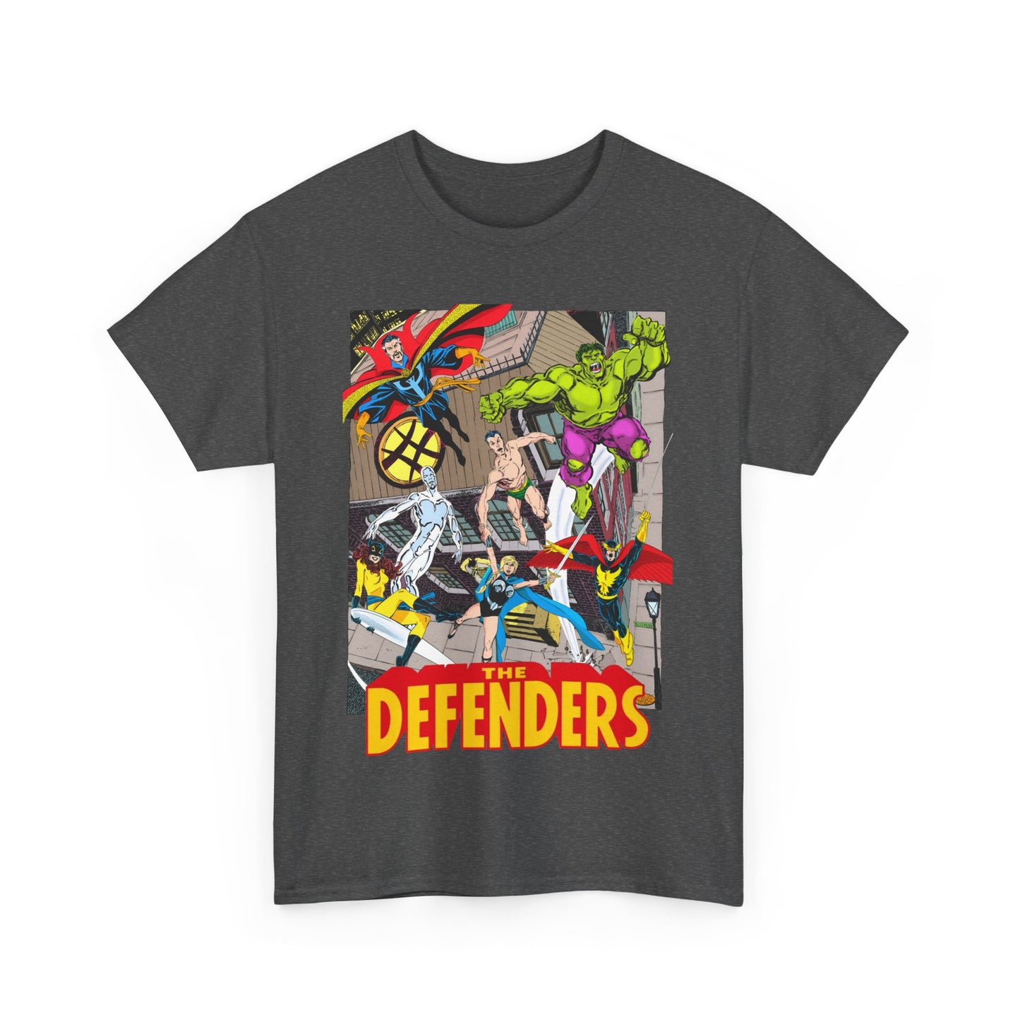 Defenders T-Shirt - John Byrne Art - Marvel Comics - Dr Strange, Nighthawk, Hulk