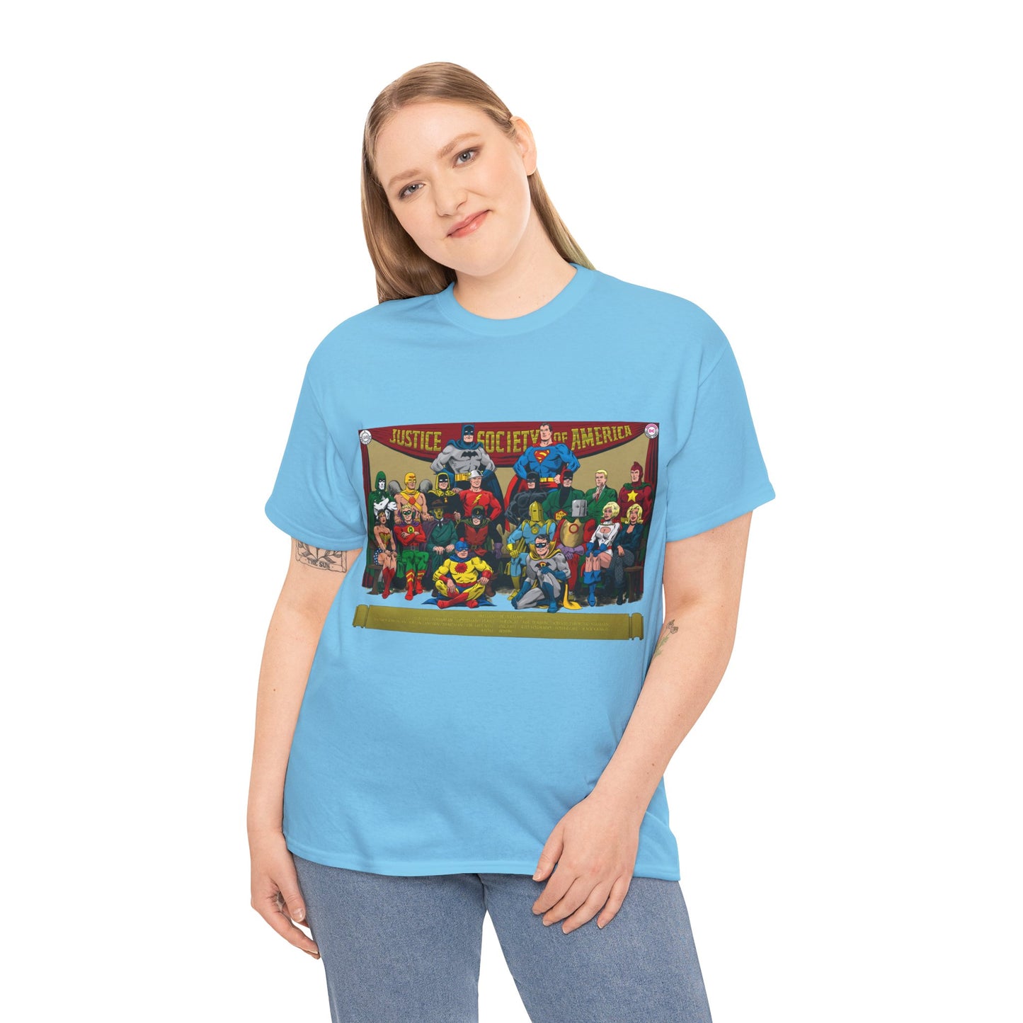 JSA T-Shirt - Sandman, Starman, Atom, Dr Fate, Mr Terrific, Flash, Green Lantern - DC Comics - Justice Society of America - Golden Age