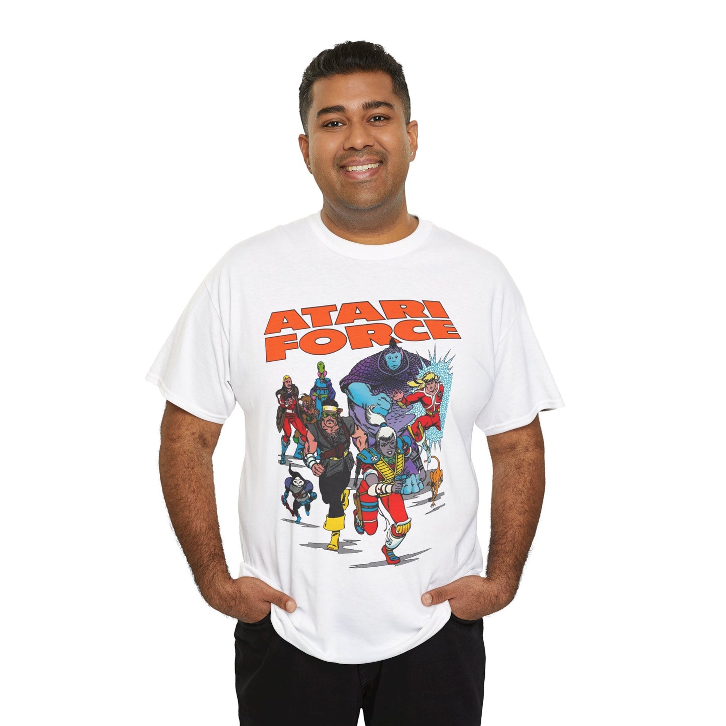 Atari Force T-Shirt - Marshall Rogers & John Byrne Art - Martin Champion, Christopher "Tempest" Champion, "Dart" Bia O'Rourke-Singh, Hukka, Morphea, Babe, Pakrat, Blackjak, Taz - DC Comics