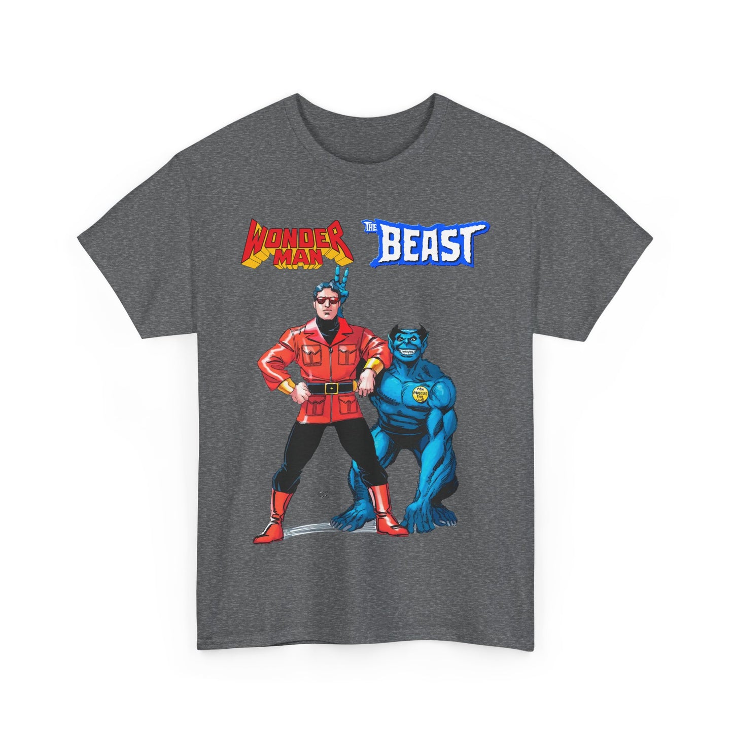 Wonder Man & Beast T-Shirt - George Perez Art - Popular Avengers, X-Men Members - Simon Williams & Hank McCoy - Marvel Comics