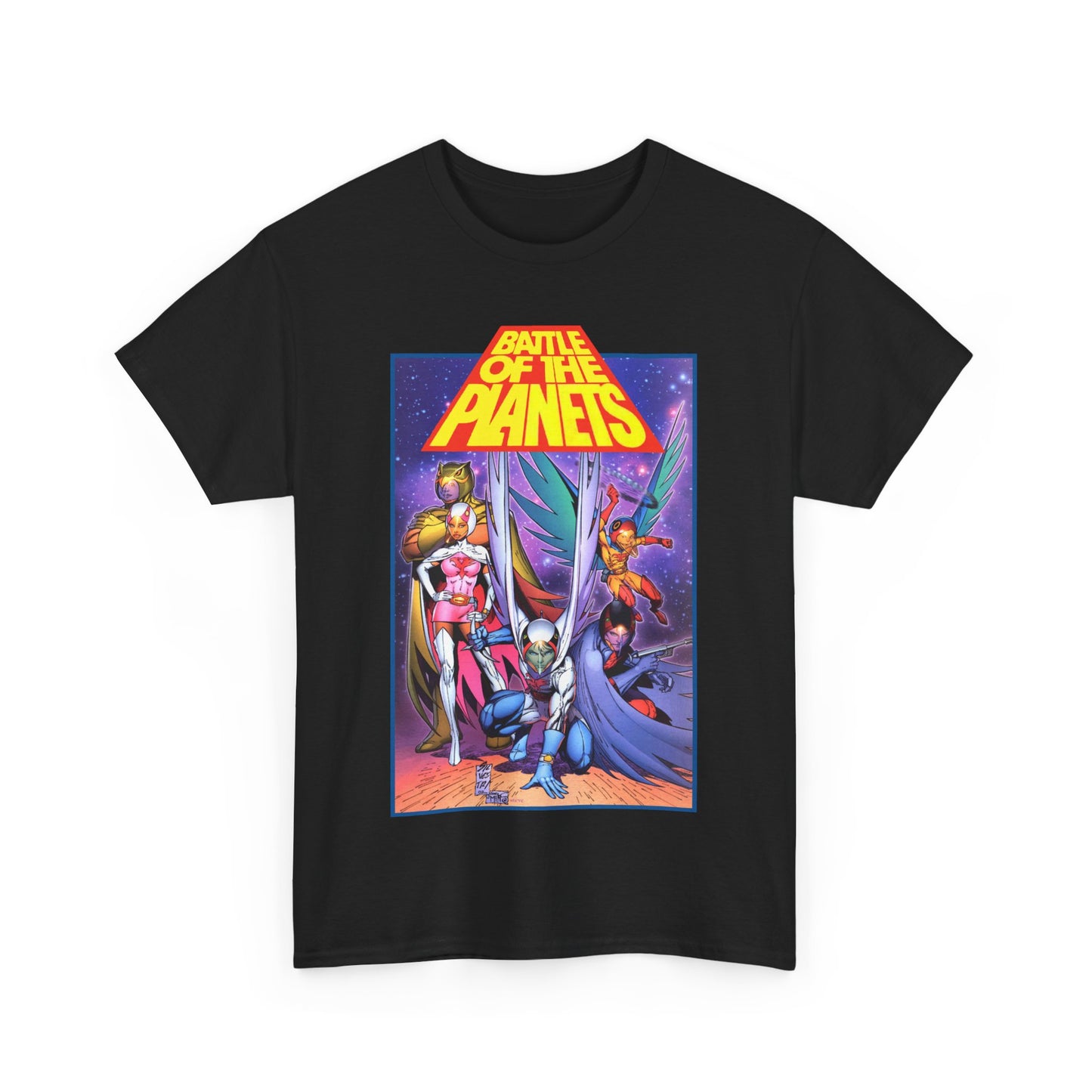 Battle of the Planets T-Shirt - Marc Silvestri Art - G-Force - Popular Gatchaman Cartoon - Mark, Jason, Princess, Keyop, and Tiny