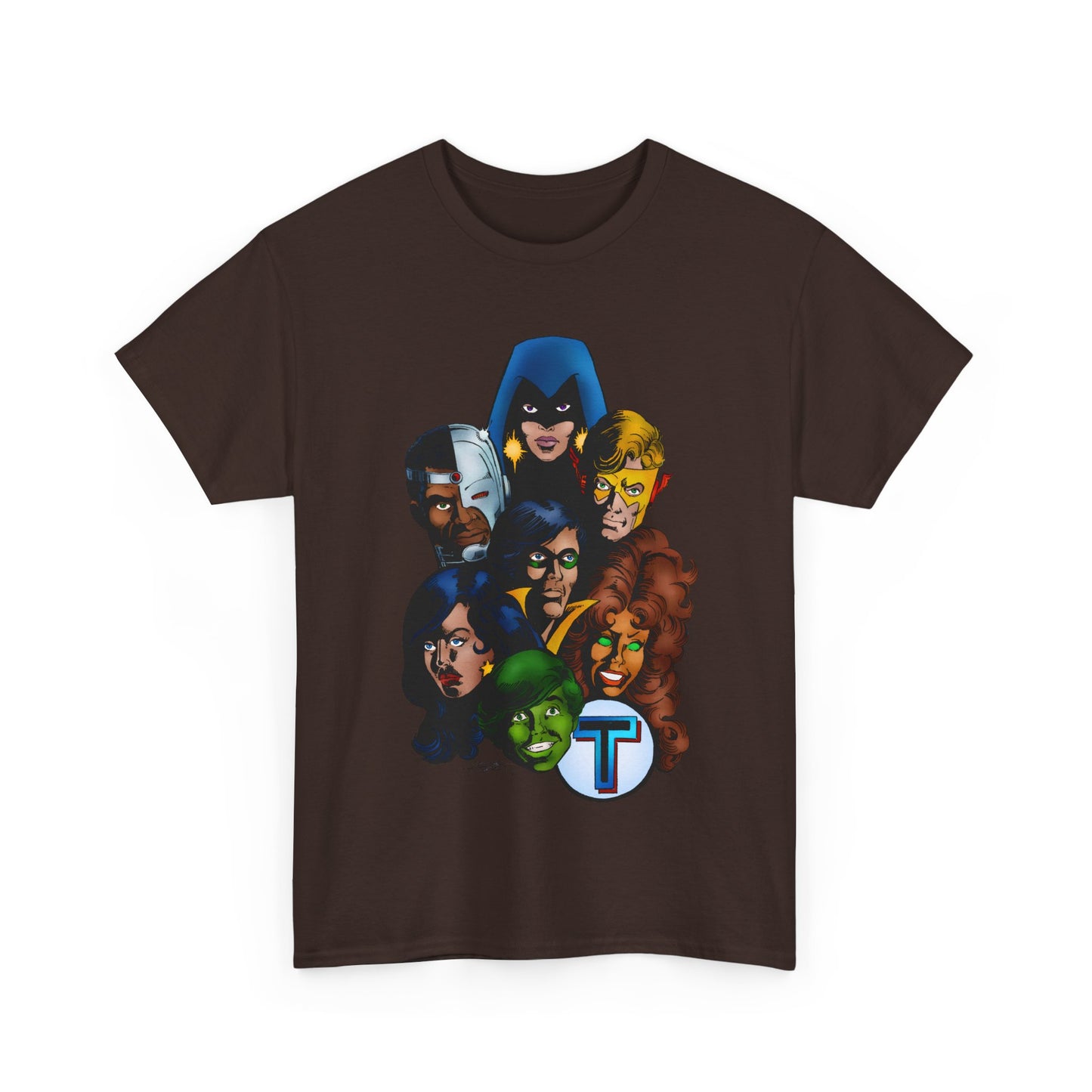 New Teen Titans T-Shirt - George Perez Art - Robin, Wonder Girl, Cyborg, Raven, Starfire, Kid Flash - DC Comics