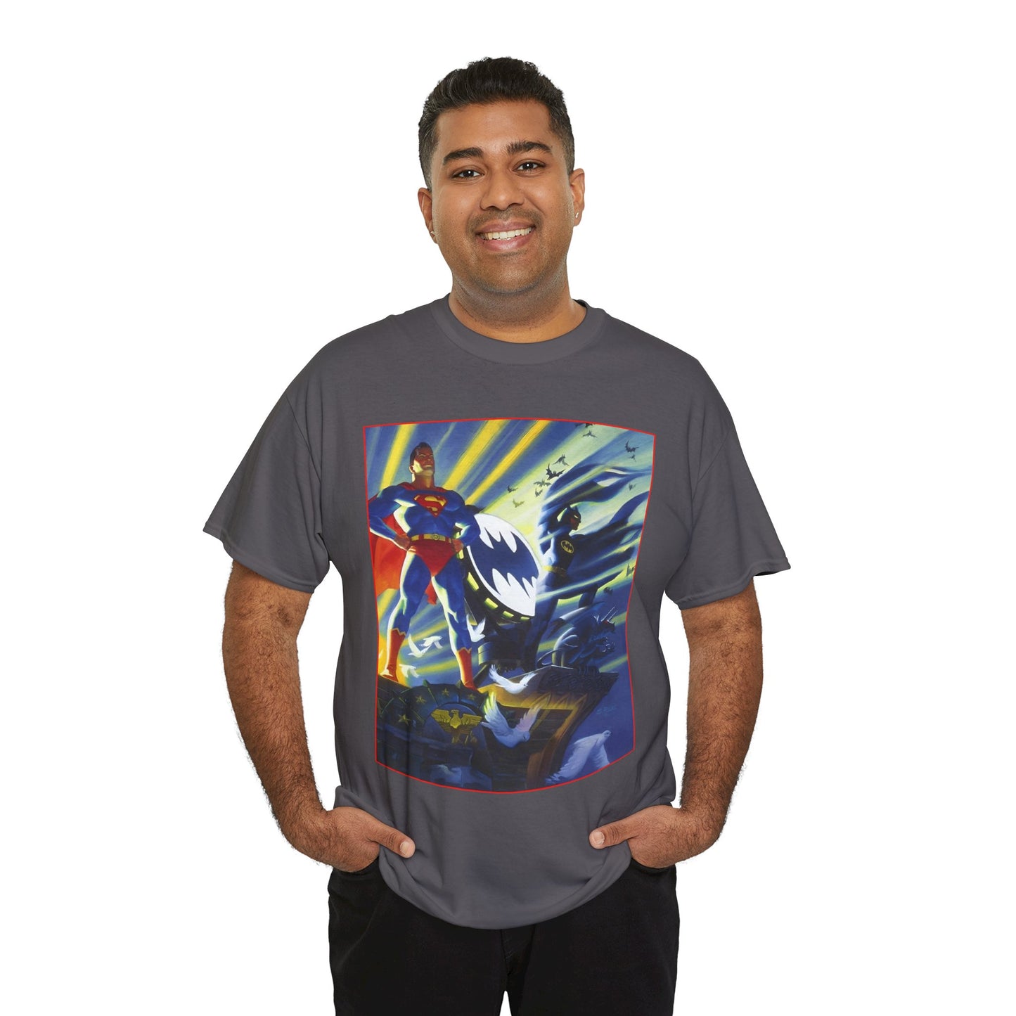 Superman & Batman T-Shirt - Steve Rude Art - The Dark Knight Detective & The Man of Steel - World's Finest - DC Comics