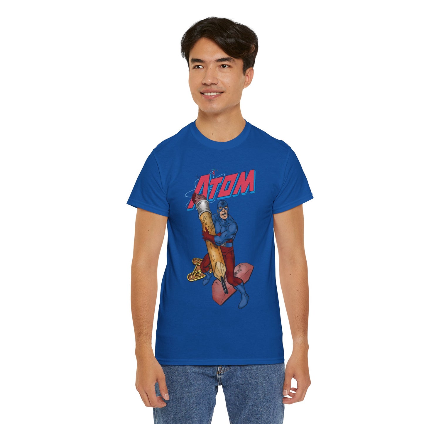 Atom T-Shirt - John Byrne Art - Ray Palmer, Justice League Member - Professor at Ivy University - DC Comics
