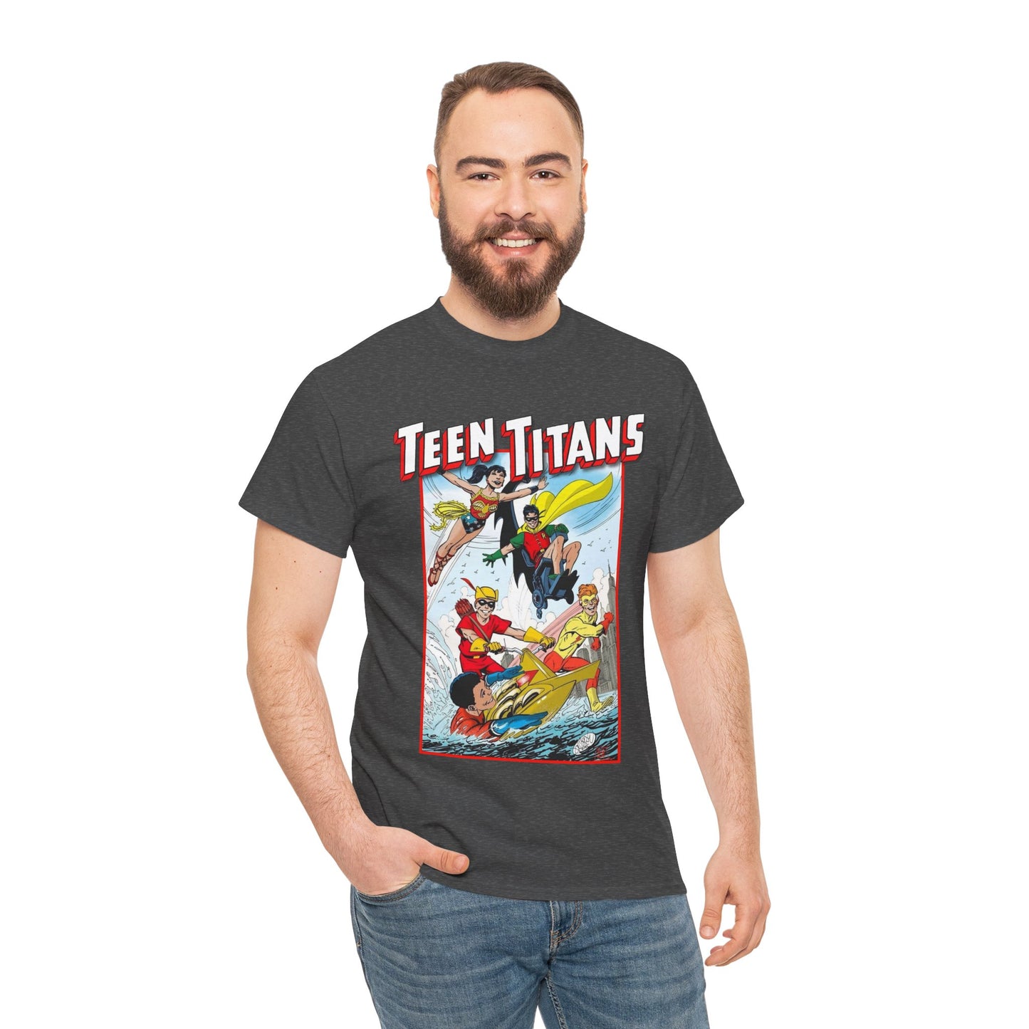 Teen Titans T-Shirt - John Byrne Art - Robin, Wonder Girl, Kid Flash, Speedy, Aqualad - DC Comics