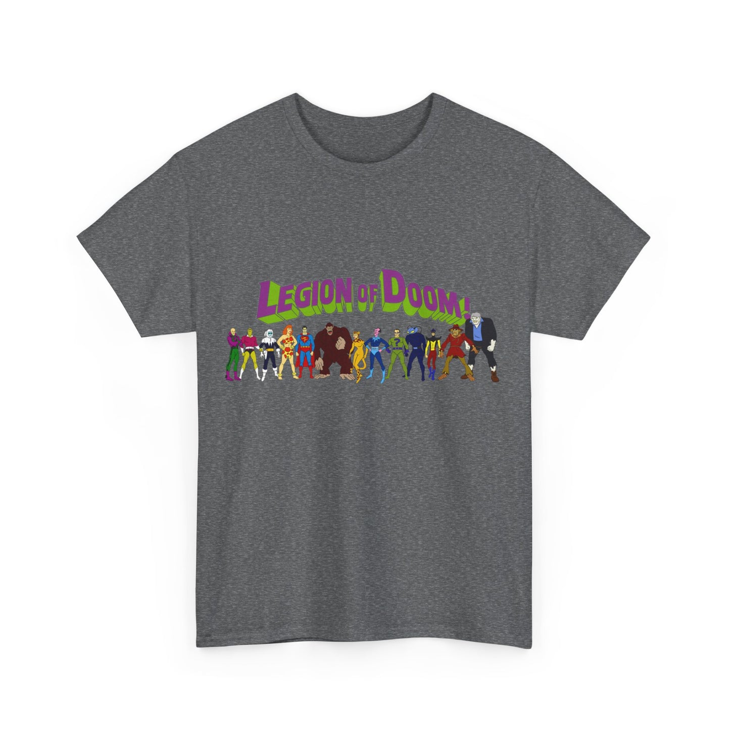 Legion of Doom T-Shirt - Super Friends Villains - Lex Luthor, Giganta, Scarecrow, Grodd, Brainiac, Riddler, Sinestro, Cheetah - Hanna-Barbera Cartoon - Challenge of the Super Friends
