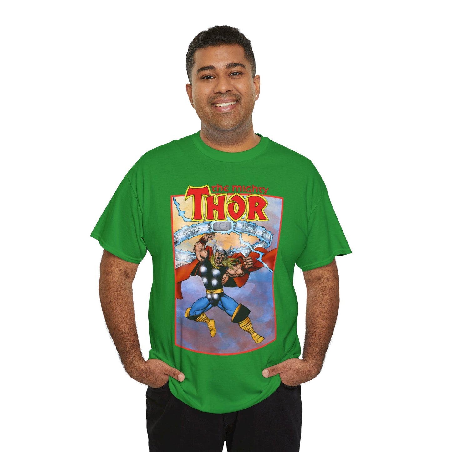 The Mighty Thor T-Shirt - George Perez Art - Mjolnir - Avengers Member - God of Thunder - Asgard Warrior - Marvel Comics