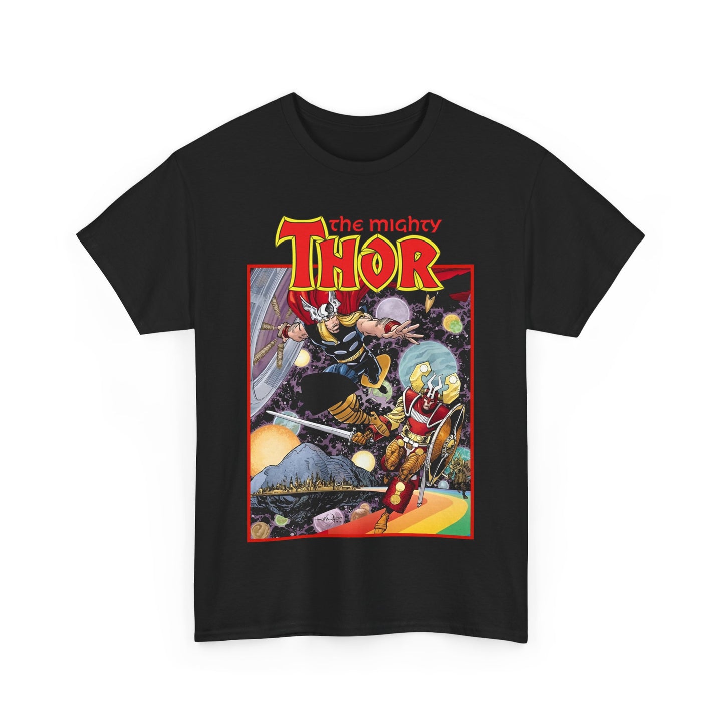 Mighty Thor T-Shirt - Walt Simonson Art - Asgard, Bifröst - God of Thunder - Marvel Comics