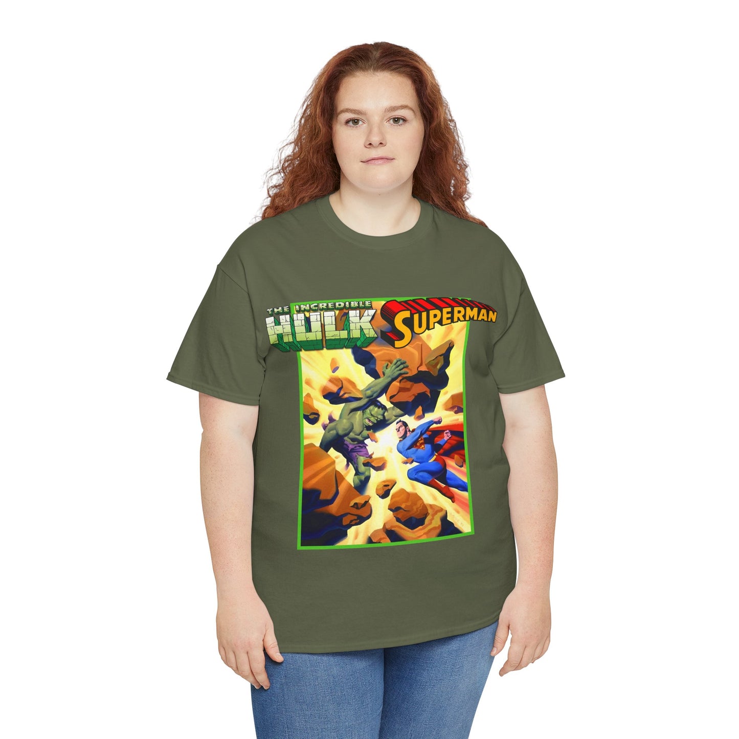 Incredible Hulk Vs Superman T-Shirt - Amazing Steve Rude Art - DC Comics & Marvel 90s Crossover - Bruce Banner, Clark Kent