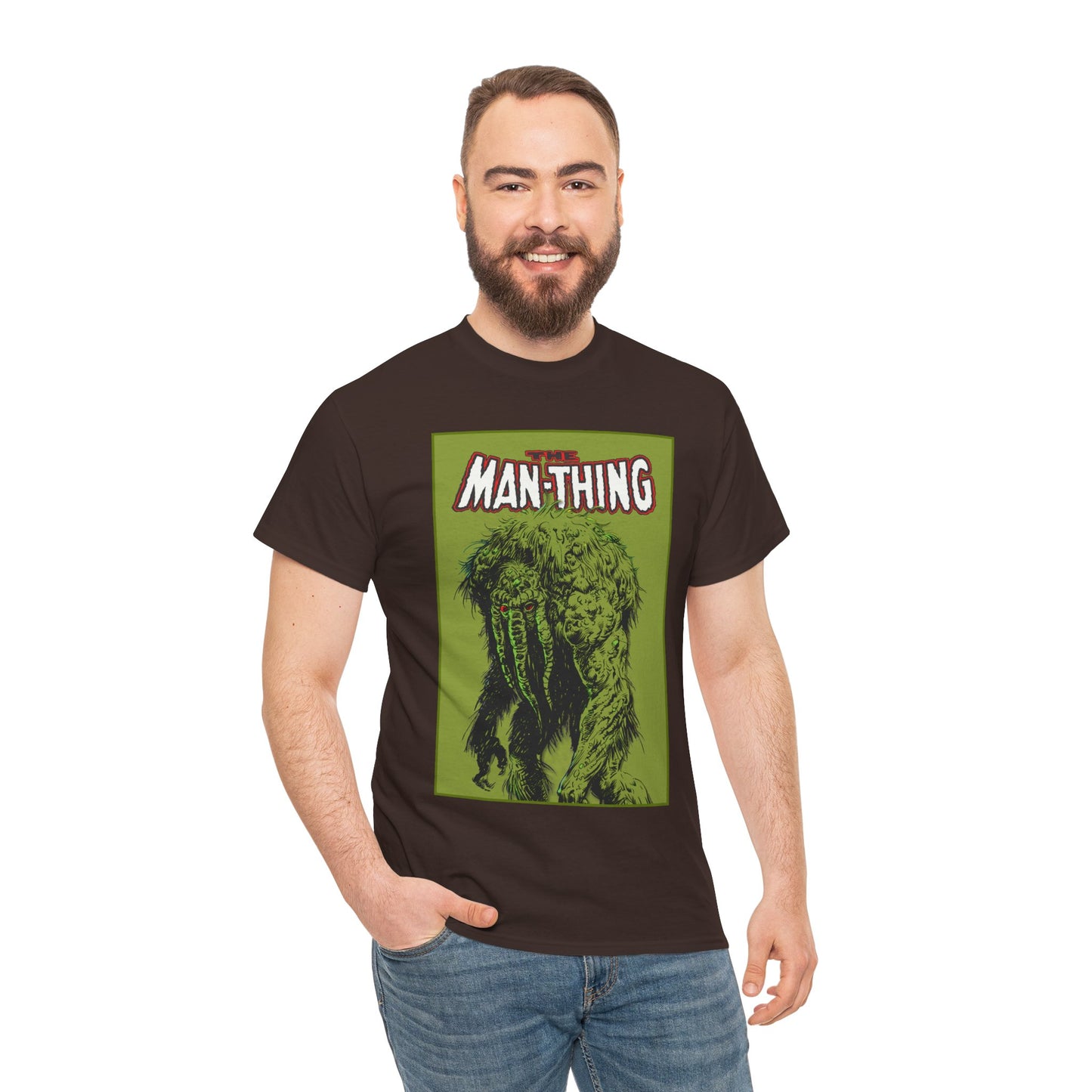 Man-Thing T-Shirt - Marvel Comics - Whatever Knows Fear Burns At The Touch - Swamp Monster