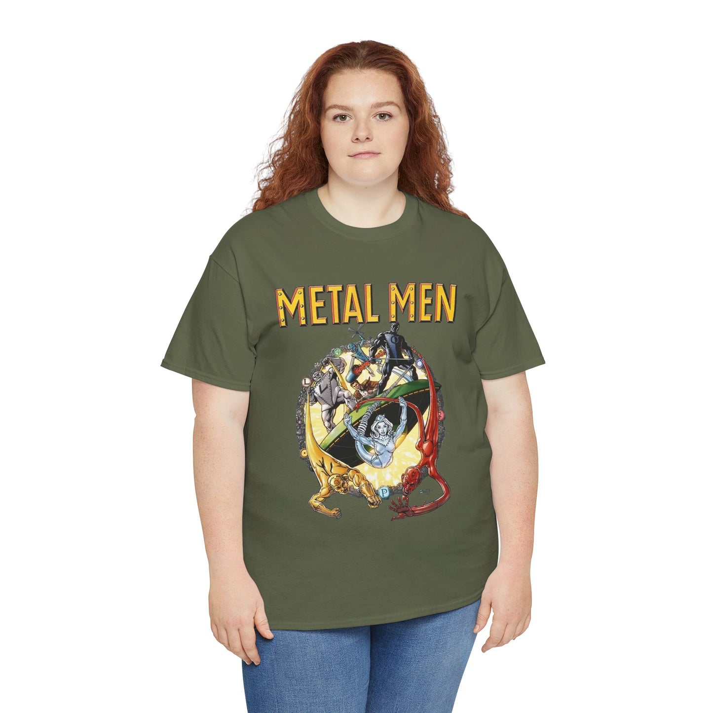 Metal Men T-Shirt - George Perez Art - DC Comics - Classic Silver Age Team - Mercury, Iron, Tin, Gold