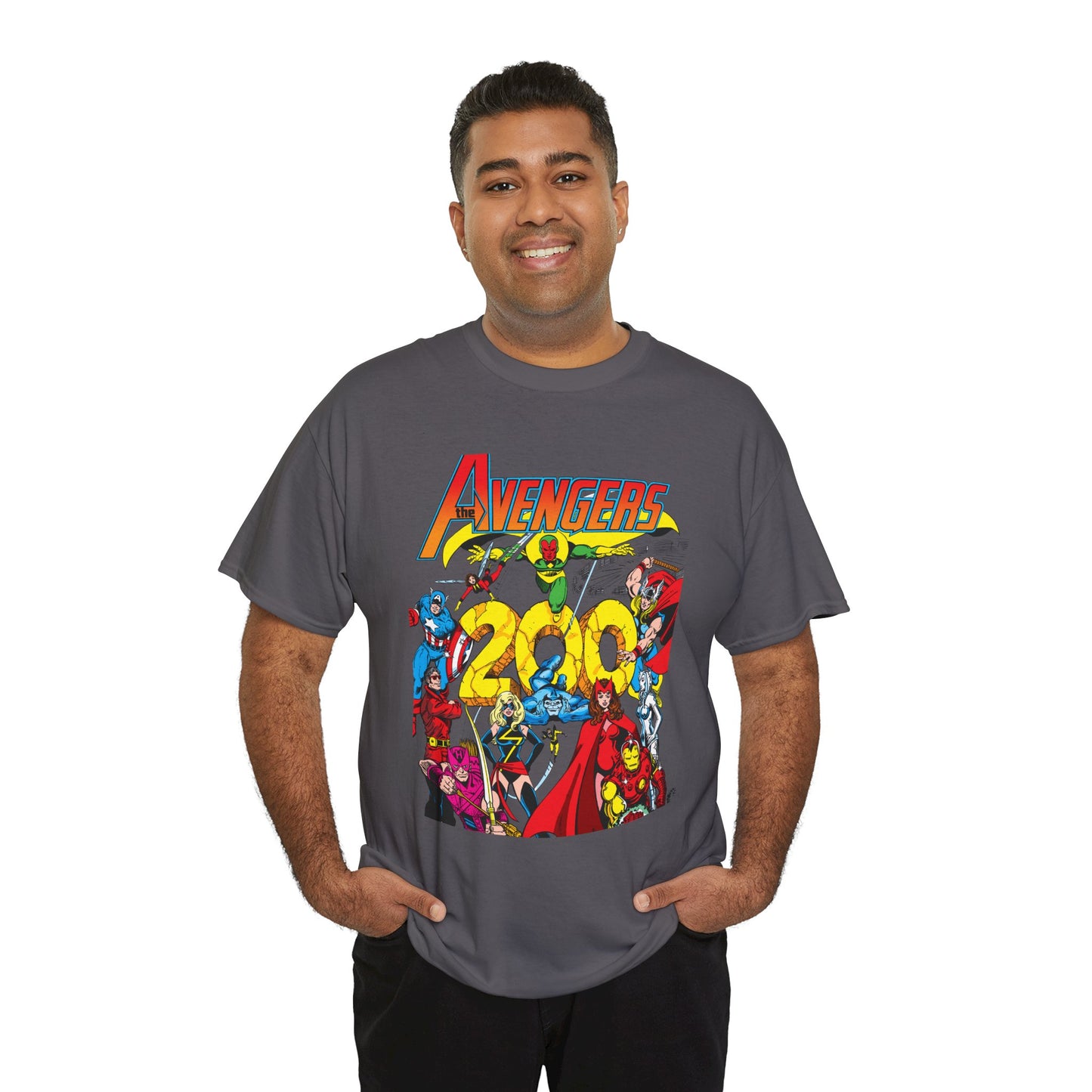 Avengers T-Shirt - George Perez Art - #200 Cover - Thor, Scarlet Witch, Iron Man, Vision, Hawkeye, Beast, Jocasta, Wasp, Captain America, Wonder Man