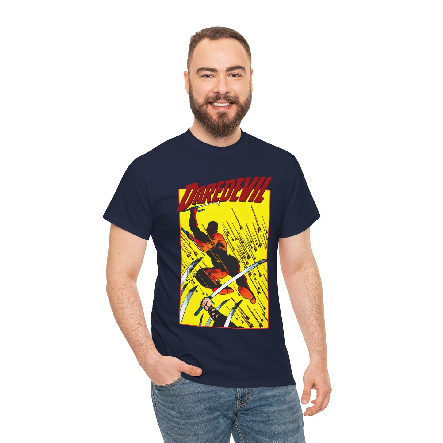Daredevil T-Shirt - Frank Miller Art - Matt Murdock - Ninja Arrow Attack - 1980s Classic Story - Marvel Comics