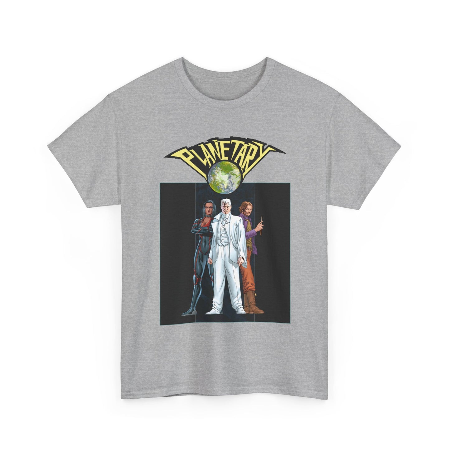 Planetary T-Shirt - - John Cassaday Art - The Drummer, Jakita Wagner & Elijah Snow - DC Comics/Wildstorm
