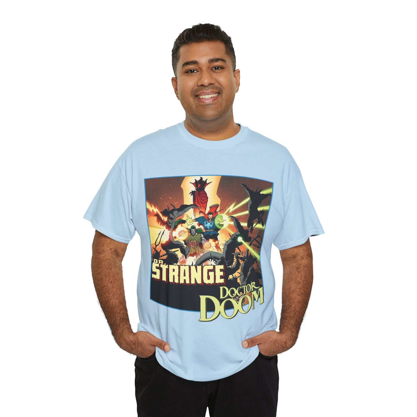 Dr Strange & Doctor Doom T-Shirt - Mike Mignola Art - Triumph & Torment - 1980s Graphic Novel Fighting Mephisto - Marvel Comics