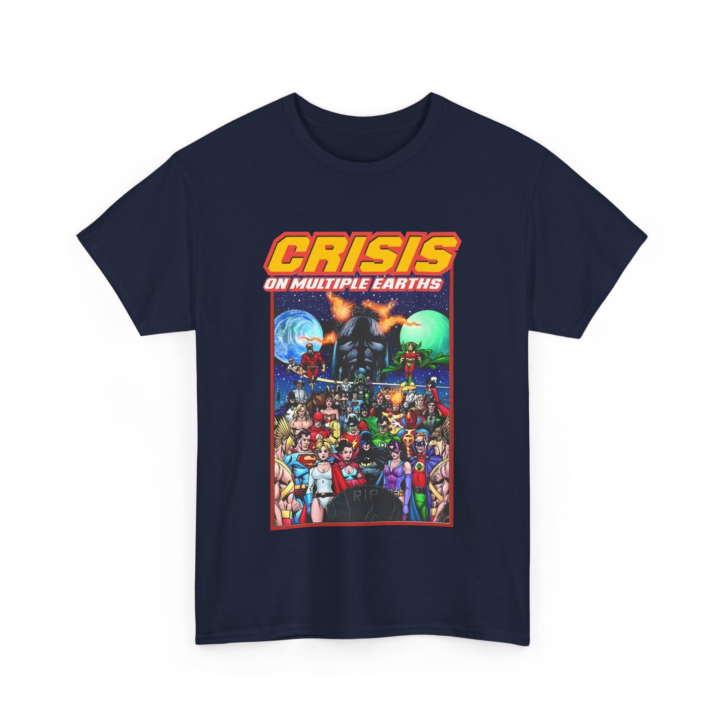 Crisis on Multiple Earths T-Shirt - George Perez Art - JSA & JLA Team-ups - Superman, Batman, Zatanna, Huntress, Power Girl, Hawkman, New Gods, Darkseid - DC Comics