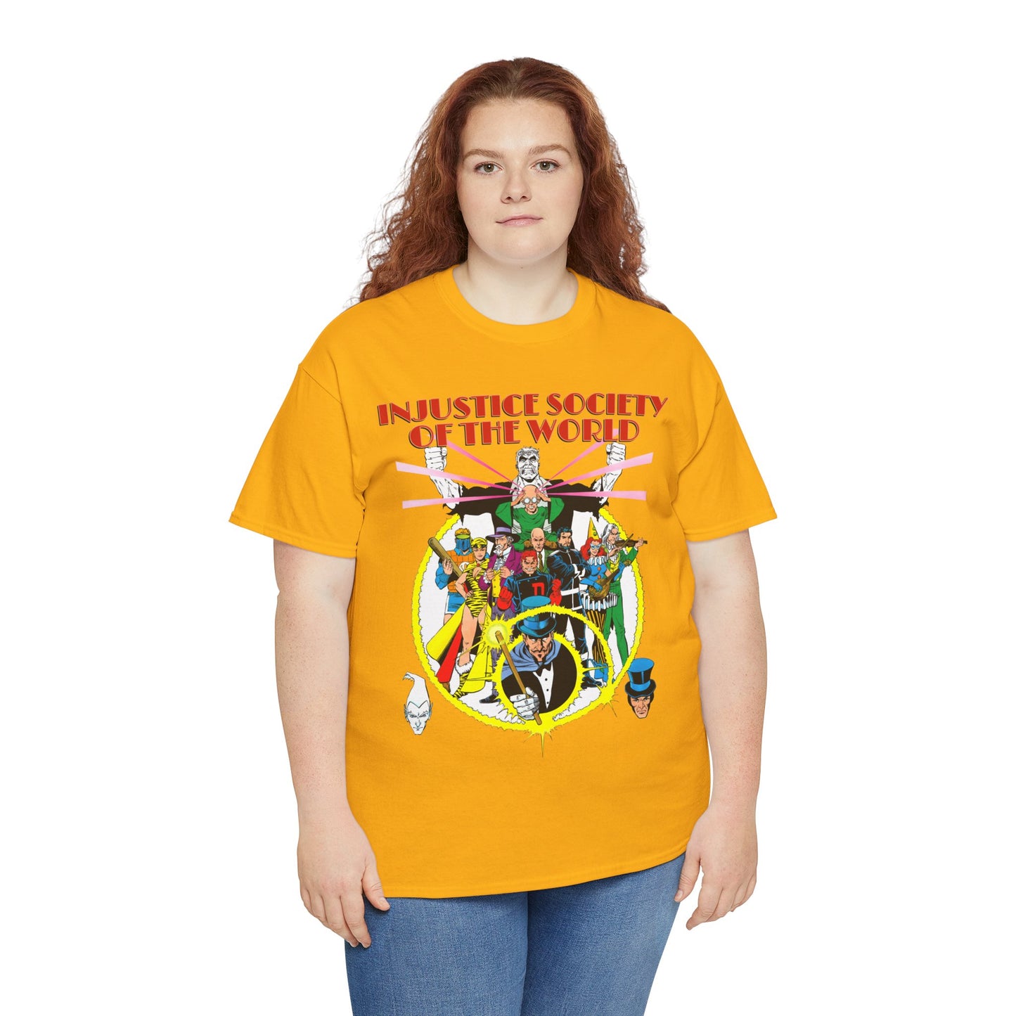 Injustice Society of America T-Shirt - George Perez Art - Justice Society/JSA Foes - Solomon Grundy, Huntress, Per Degaton, The Shade, Vandal Savage - DC Comics - Golden Age