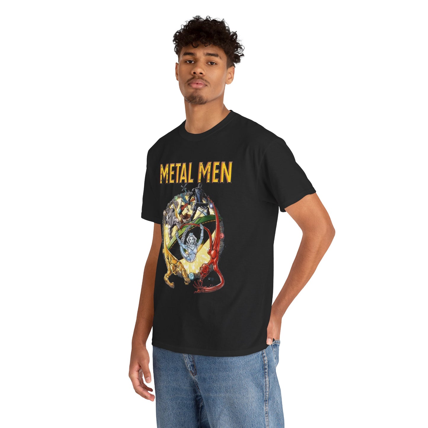 Metal Men T-Shirt - George Perez Art - DC Comics - Classic Silver Age Team - Mercury, Iron, Tin, Gold