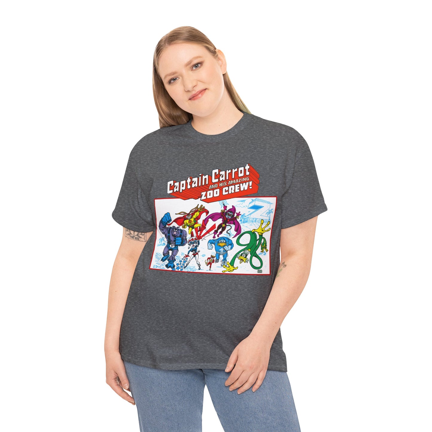 Captain Carrot & His Amazing Zoo Crew T-Shirt - DC Comics Series - Funny Animal Retro 1980s - Pig-Iron, Yankee Poodle, Rubberduck