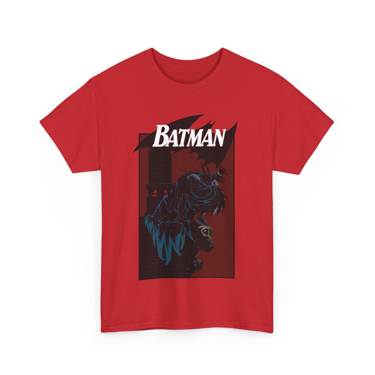 Batman T-Shirt - Kelley Jones Art - 1990s Dark Knight Detective Artwork - Perched on a Gargoyle - DC Comics