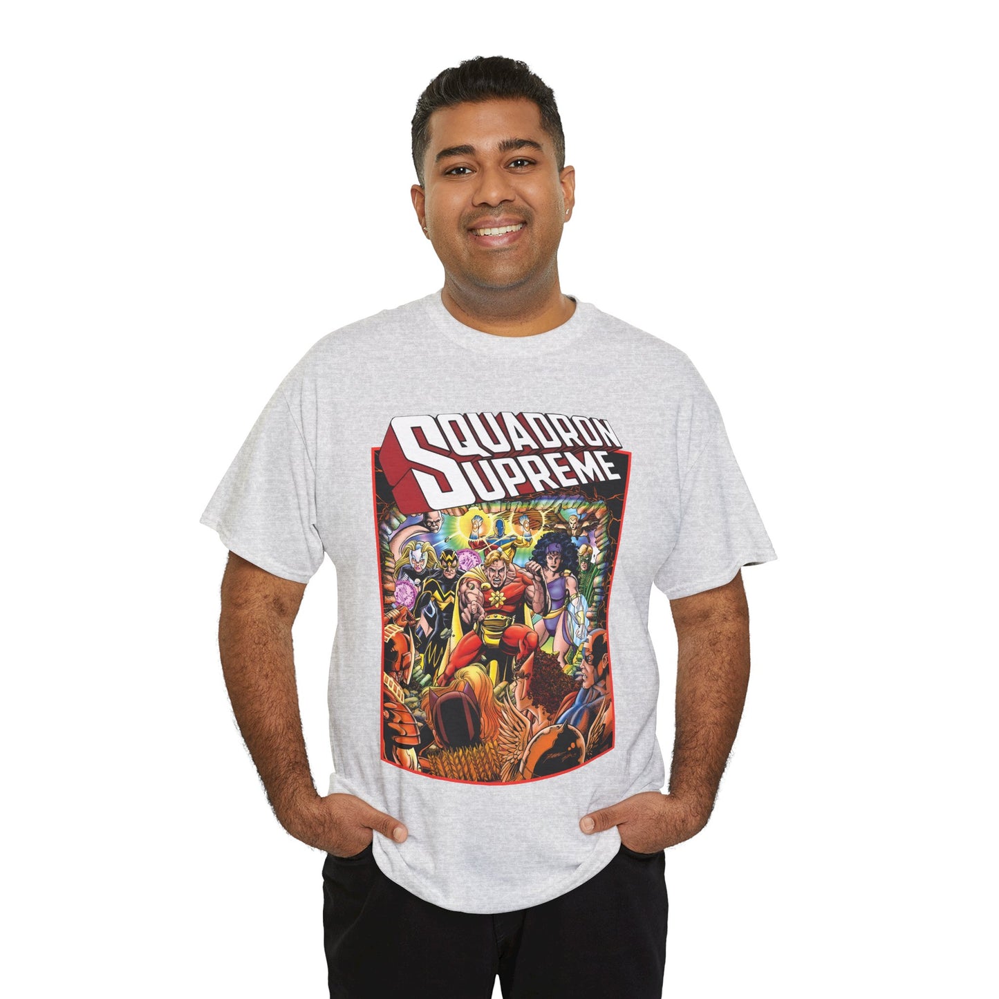 Squadron Supreme T-Shirt - George Perez Art - Hyperion, Nighthawk, Doctor Spectrum, Power Princess, Whizzer - Marvel Comics