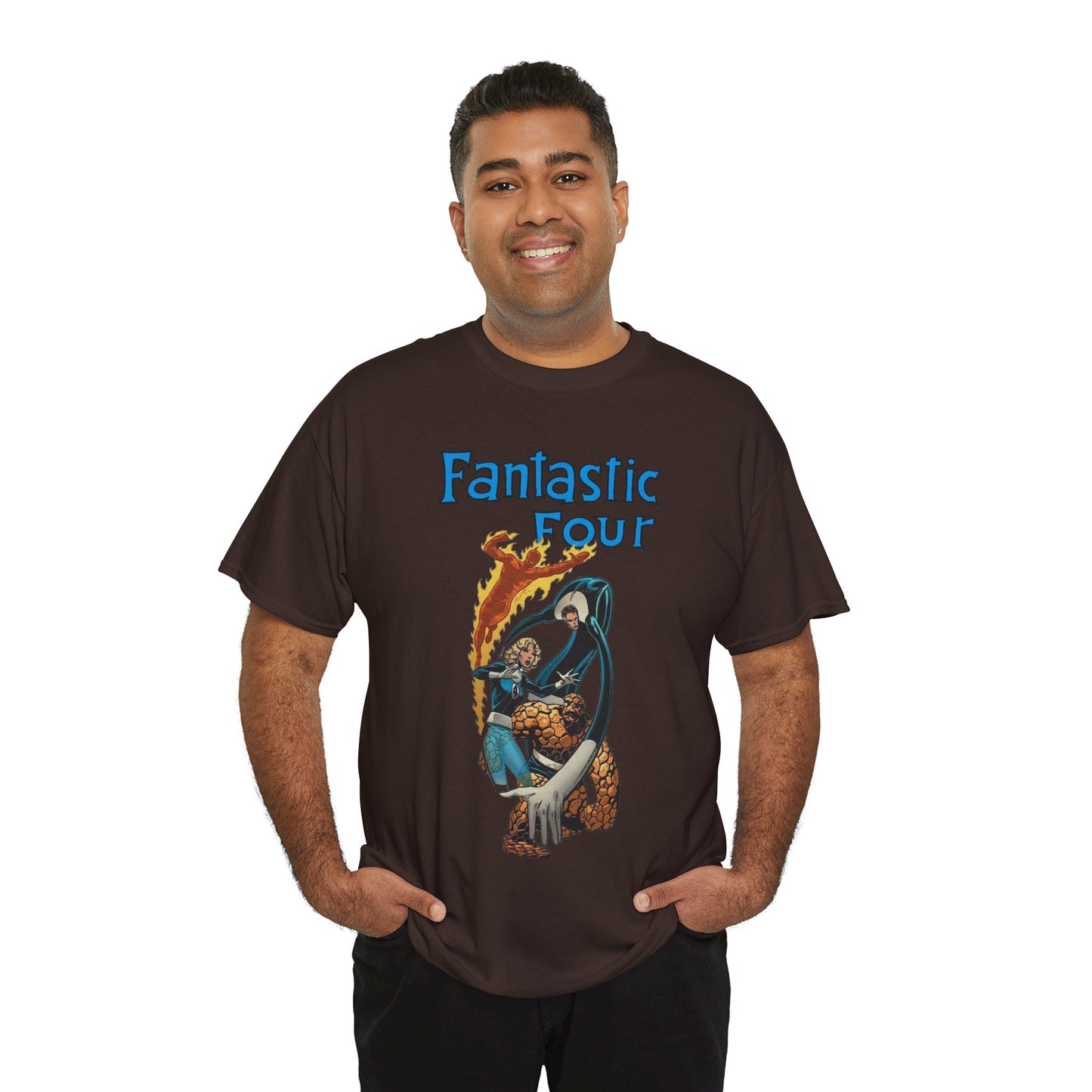 Fantastic Four T-Shirt - John Byrne Art - Invisible Woman, Reed Richards, The Thing, Human Torch - Marvel Comics